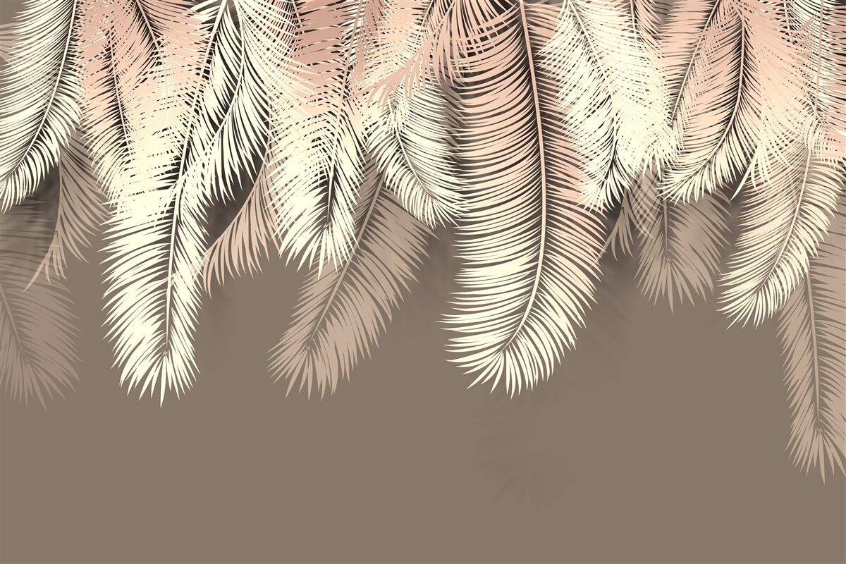 Papier peint les feuilles duveteuses pendent