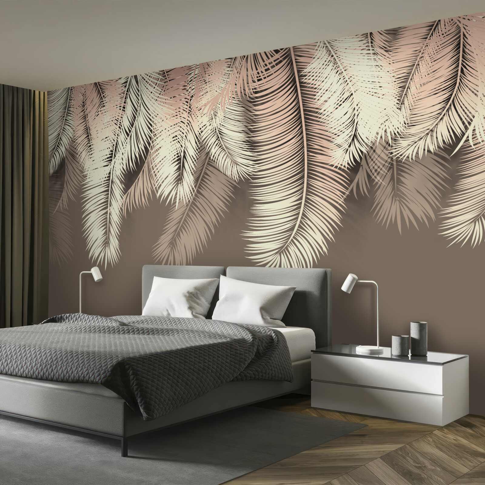 Papier peint les feuilles duveteuses pendent