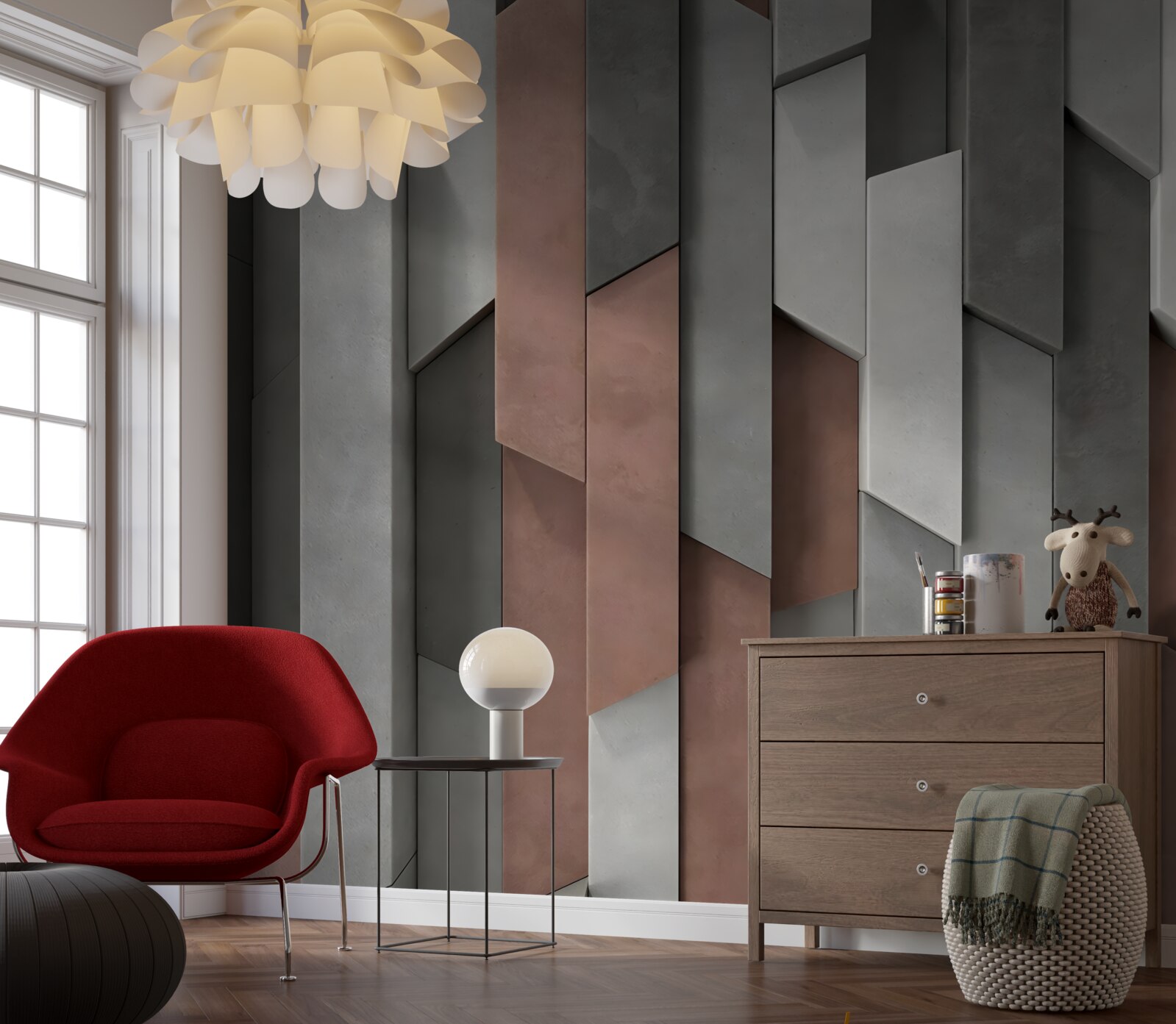 Papier peint formes verticales avec volume