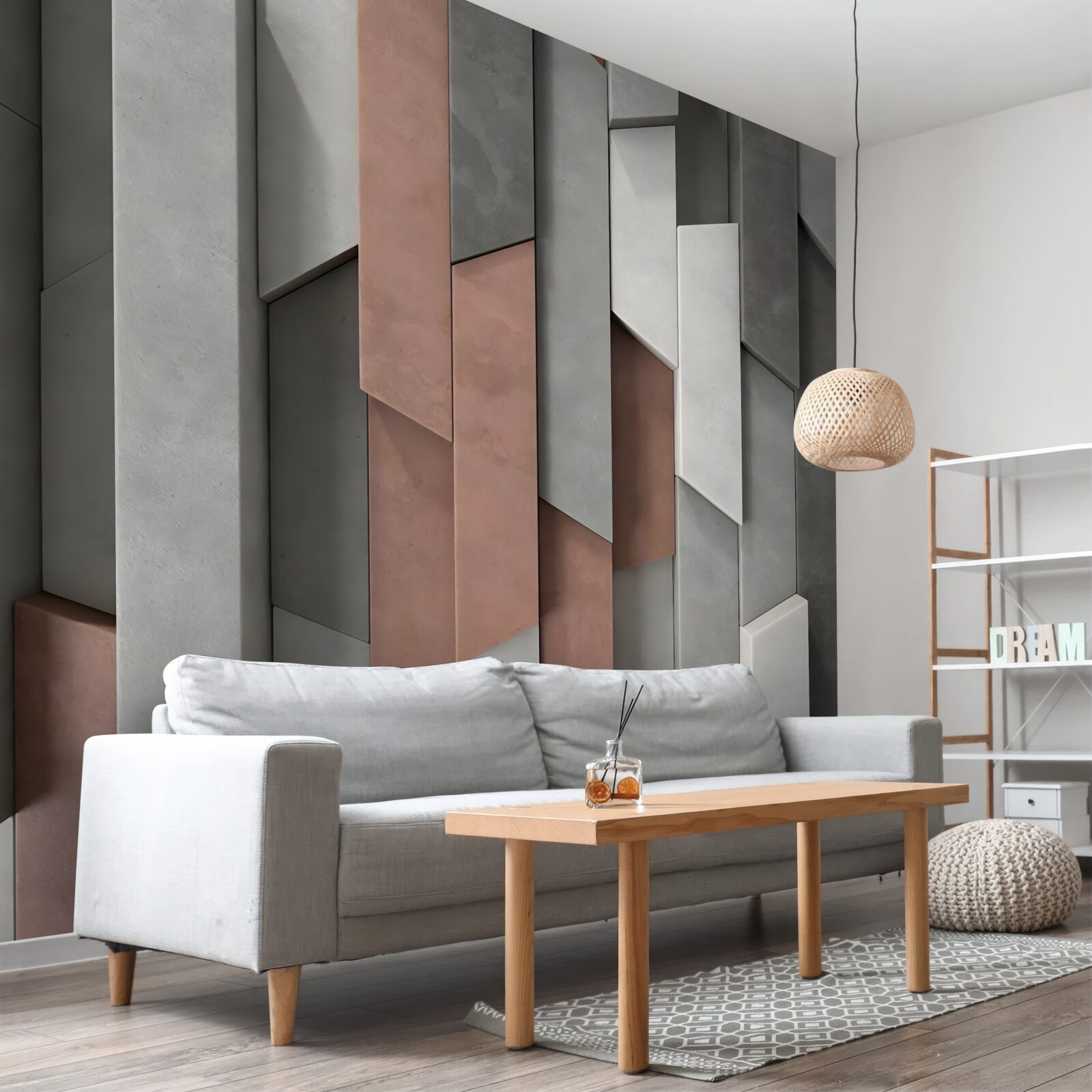 Papier peint formes verticales avec volume