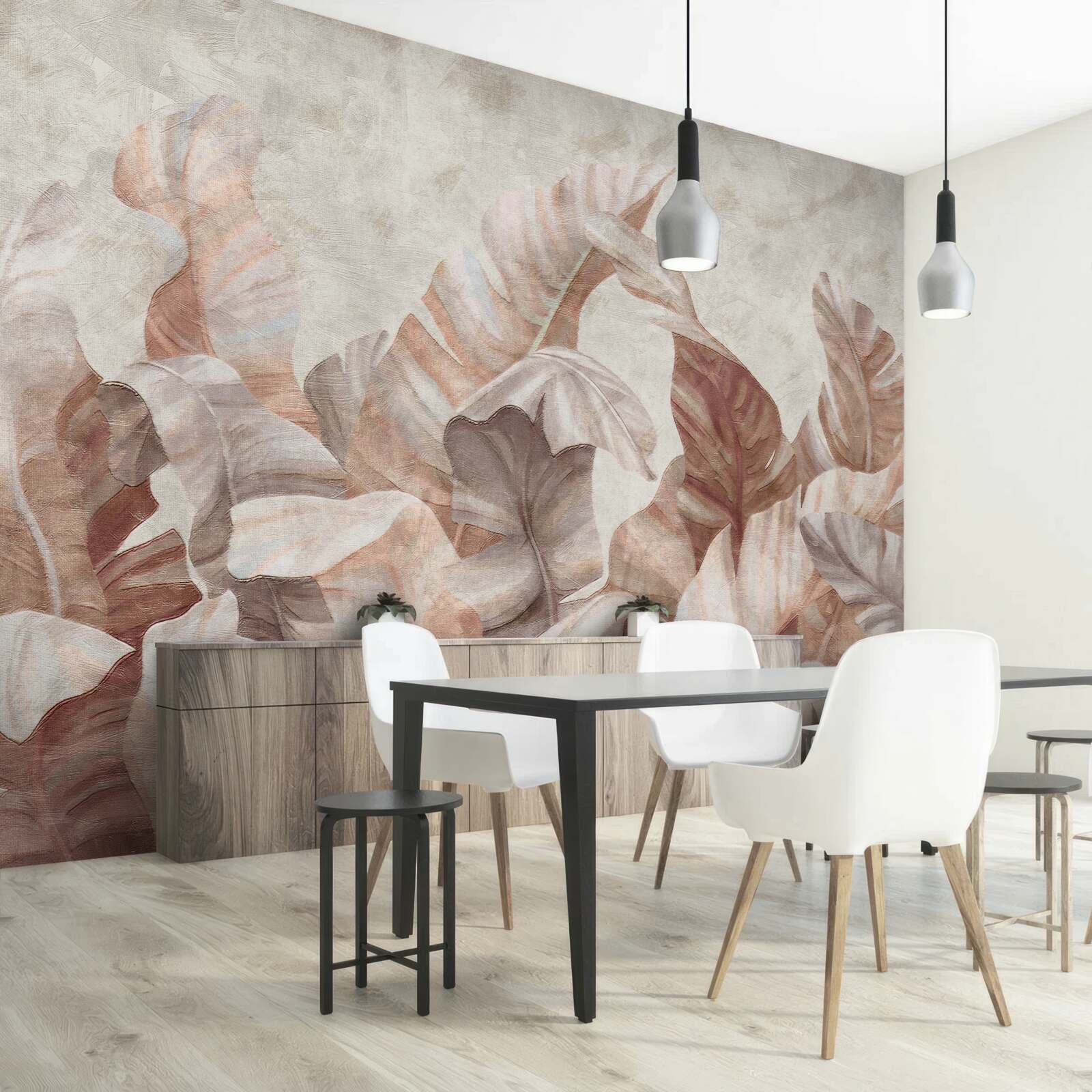 Papier peint les grandes feuilles des plantes tropicales