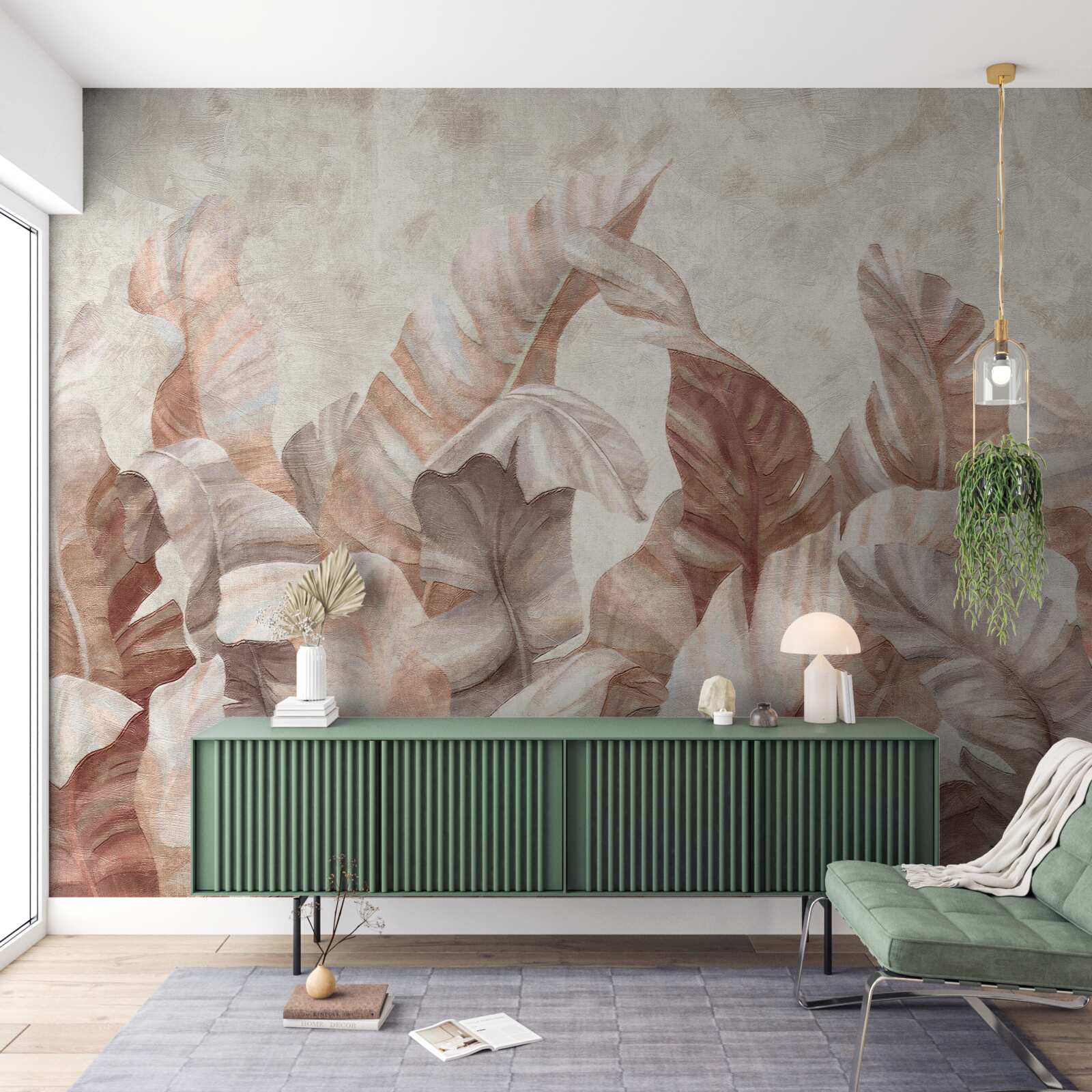 Papier peint les grandes feuilles des plantes tropicales