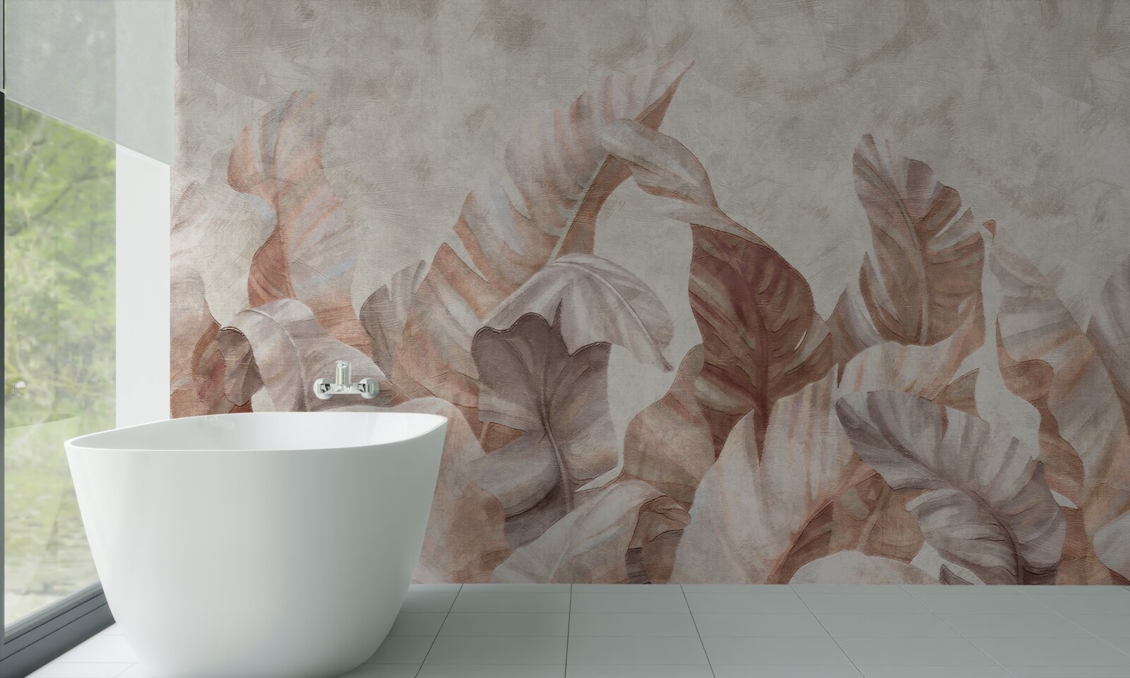 Papier peint les grandes feuilles des plantes tropicales