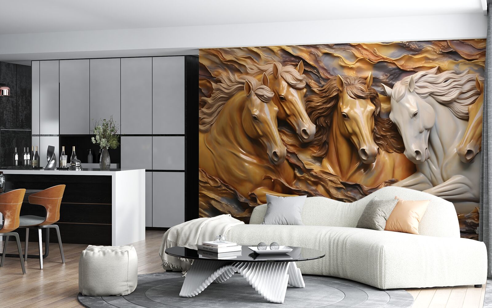 Papier peint les chevaux de course sont devenus légers