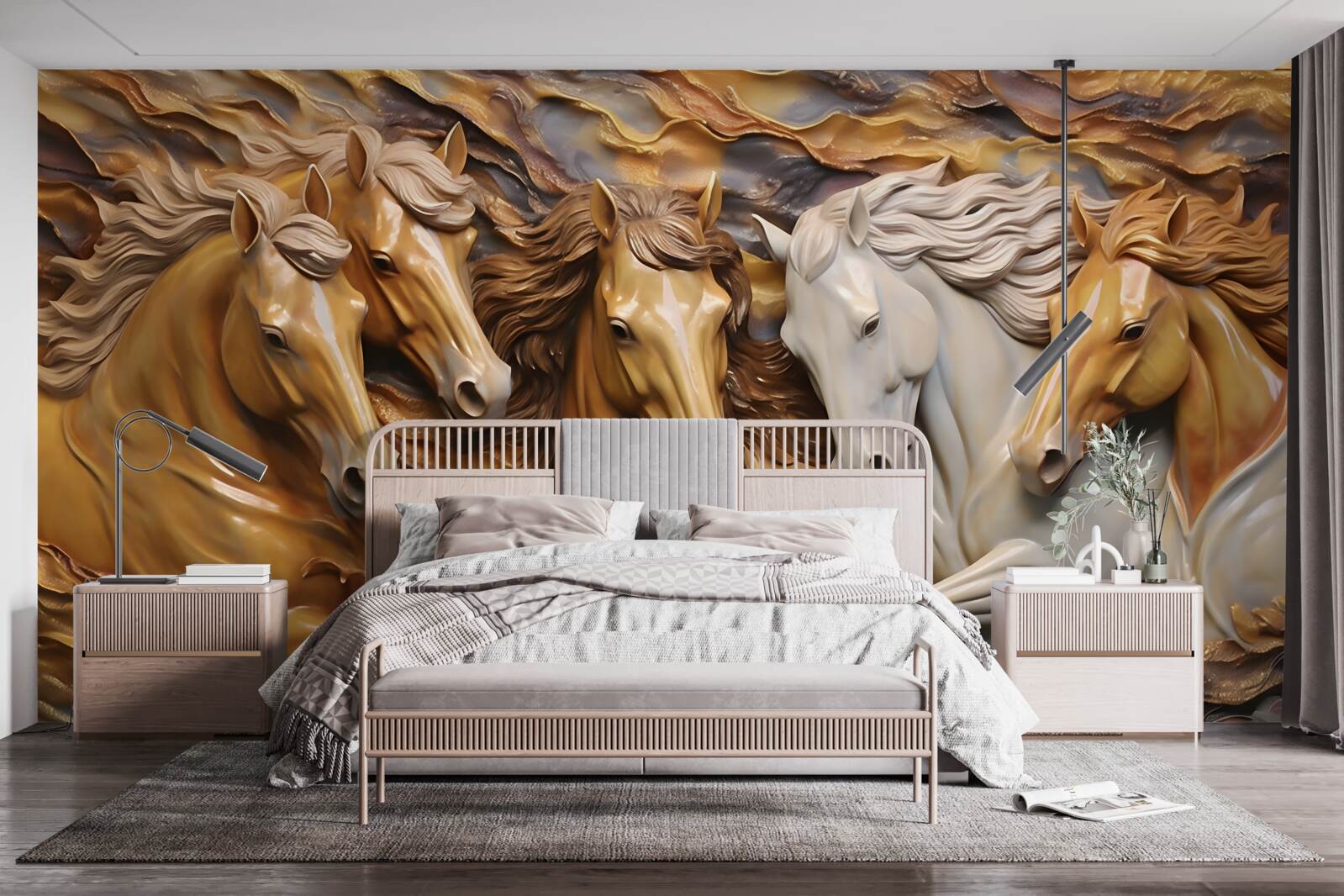 Papier peint les chevaux de course sont devenus légers