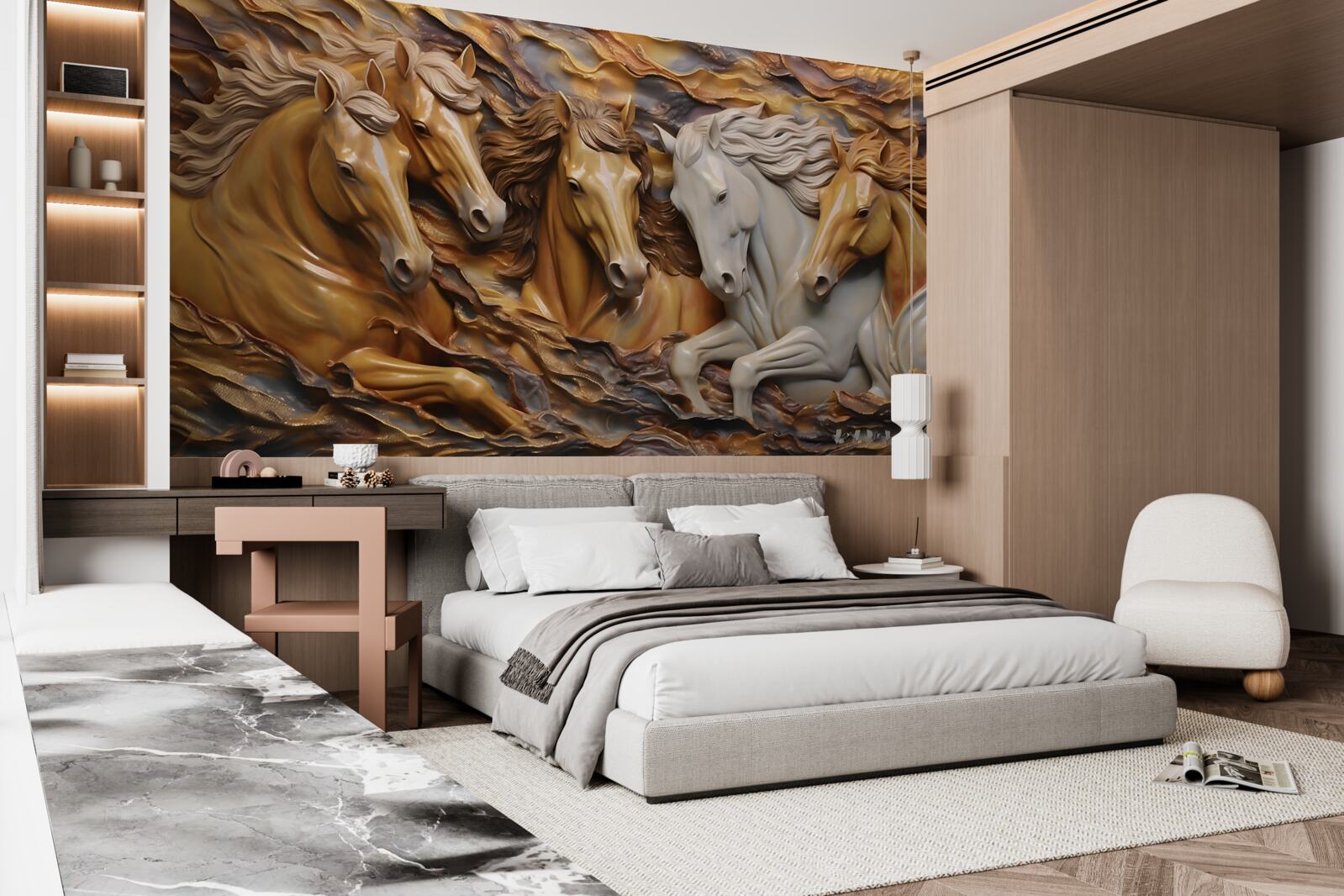 Papier peint les chevaux de course sont devenus légers