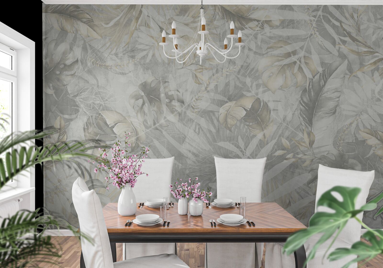 Papier peint abondance de plantes dans la jungle