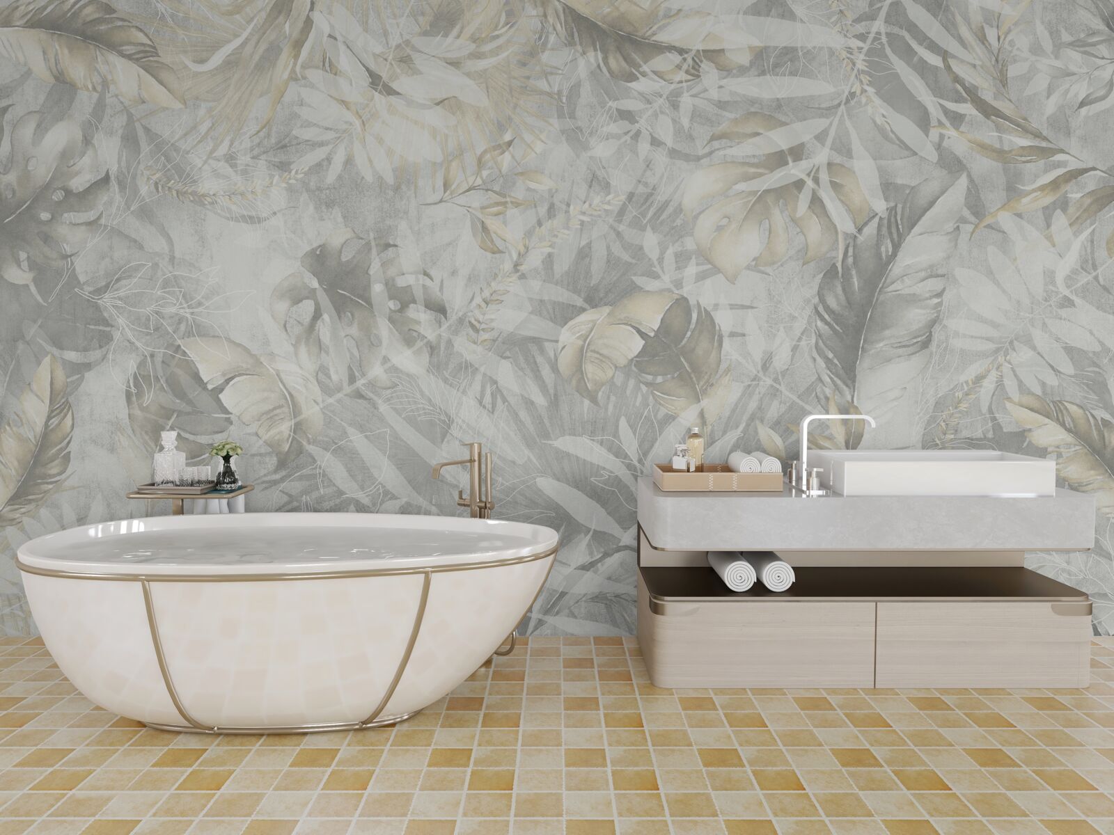 Papier peint abondance de plantes dans la jungle