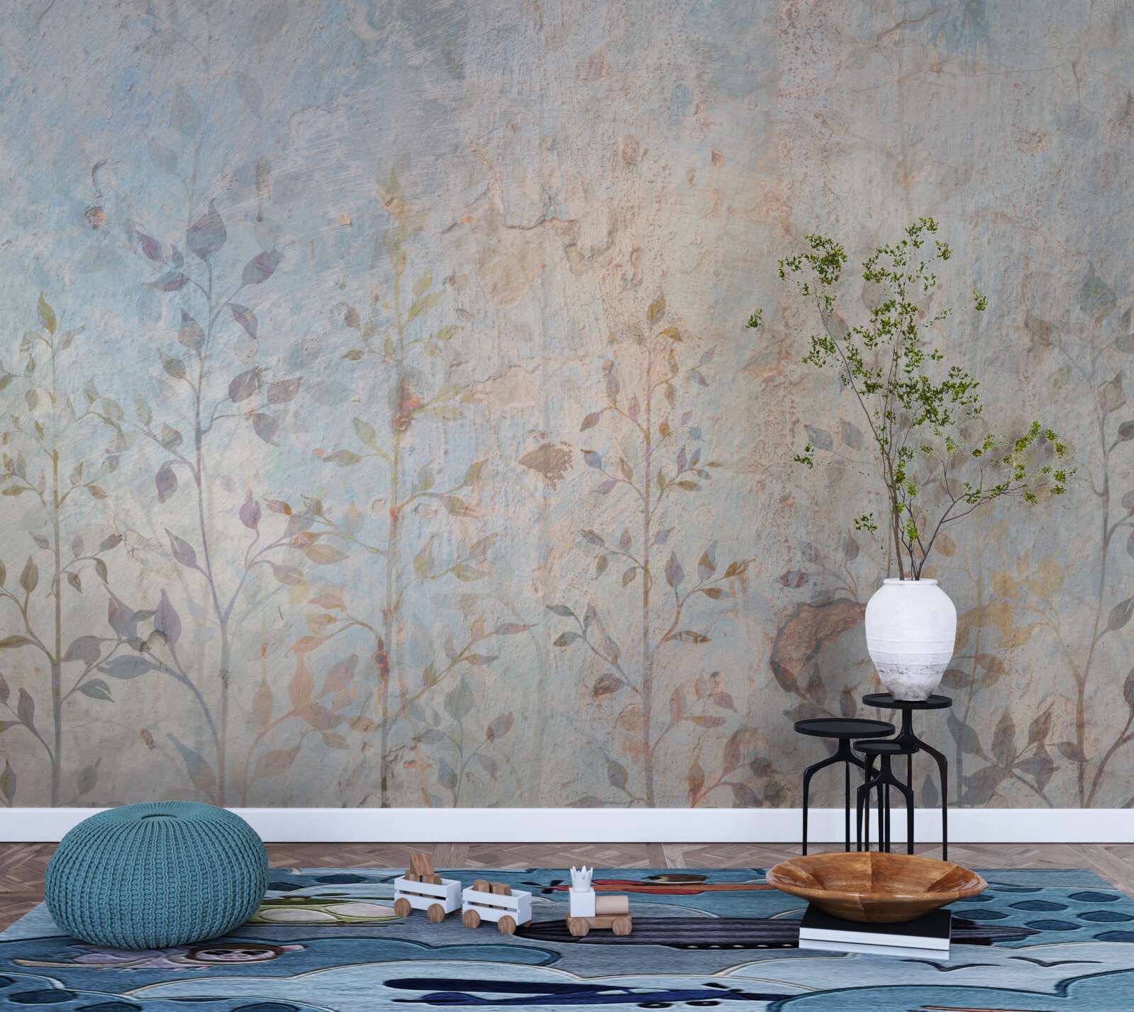 Papier peint des branches élancées comme une aquarelle