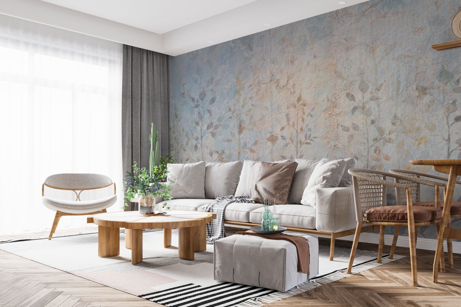 Papier peint des branches élancées comme une aquarelle