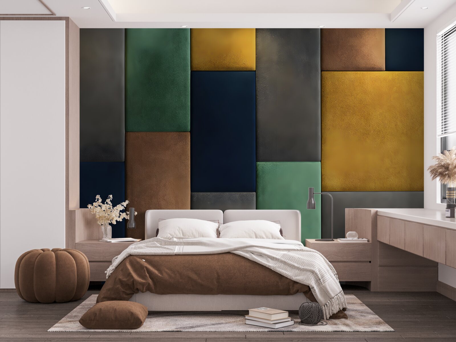 Papier peint triangles multicolores disposés verticalement