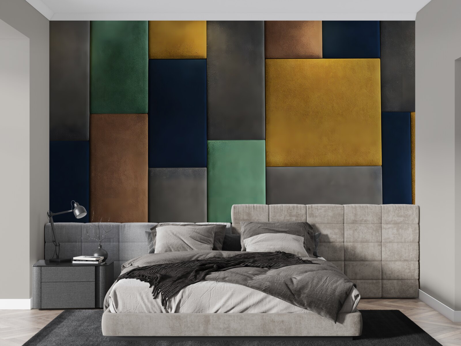 Papier peint triangles multicolores disposés verticalement