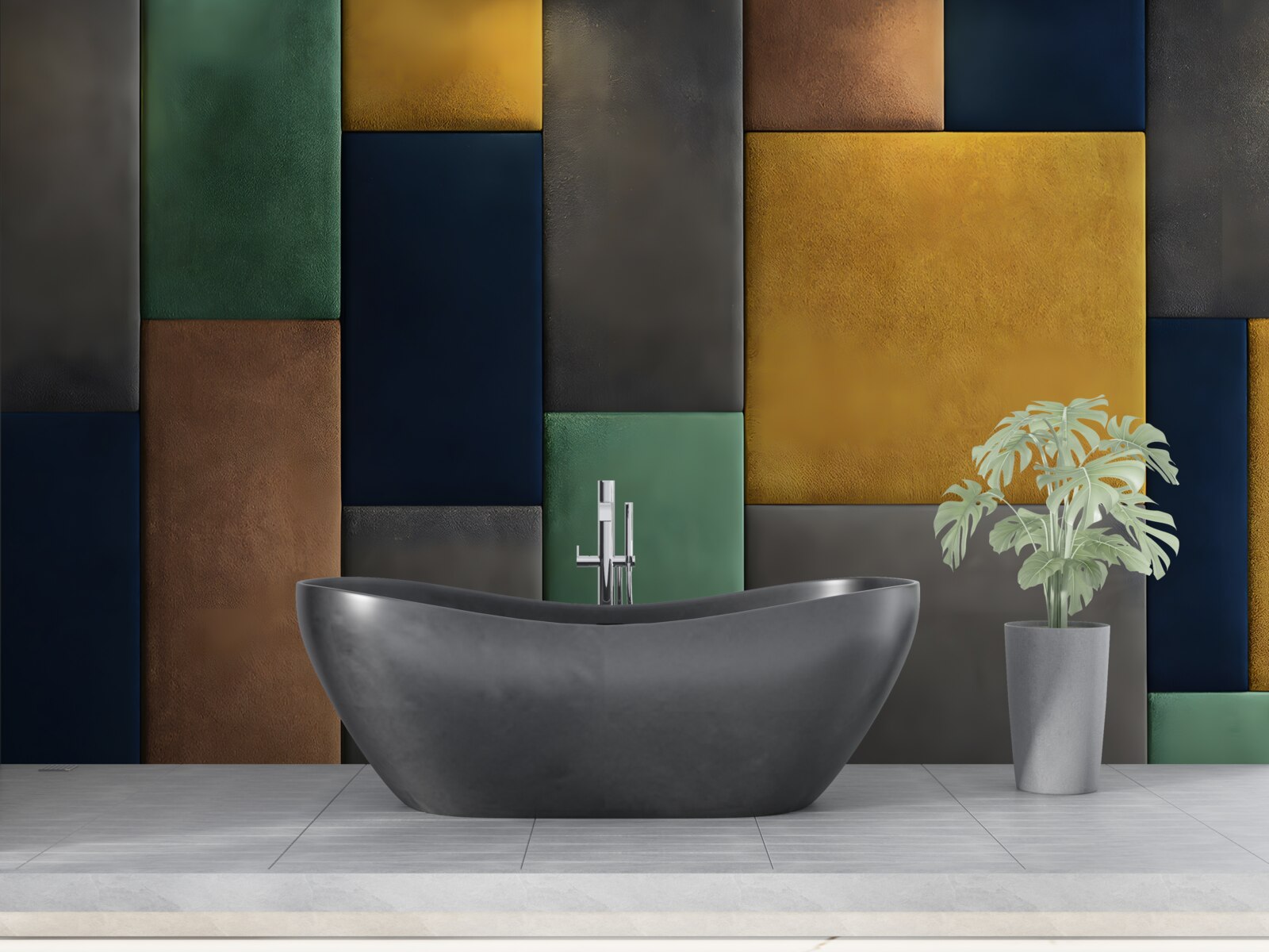 Papier peint triangles multicolores disposés verticalement