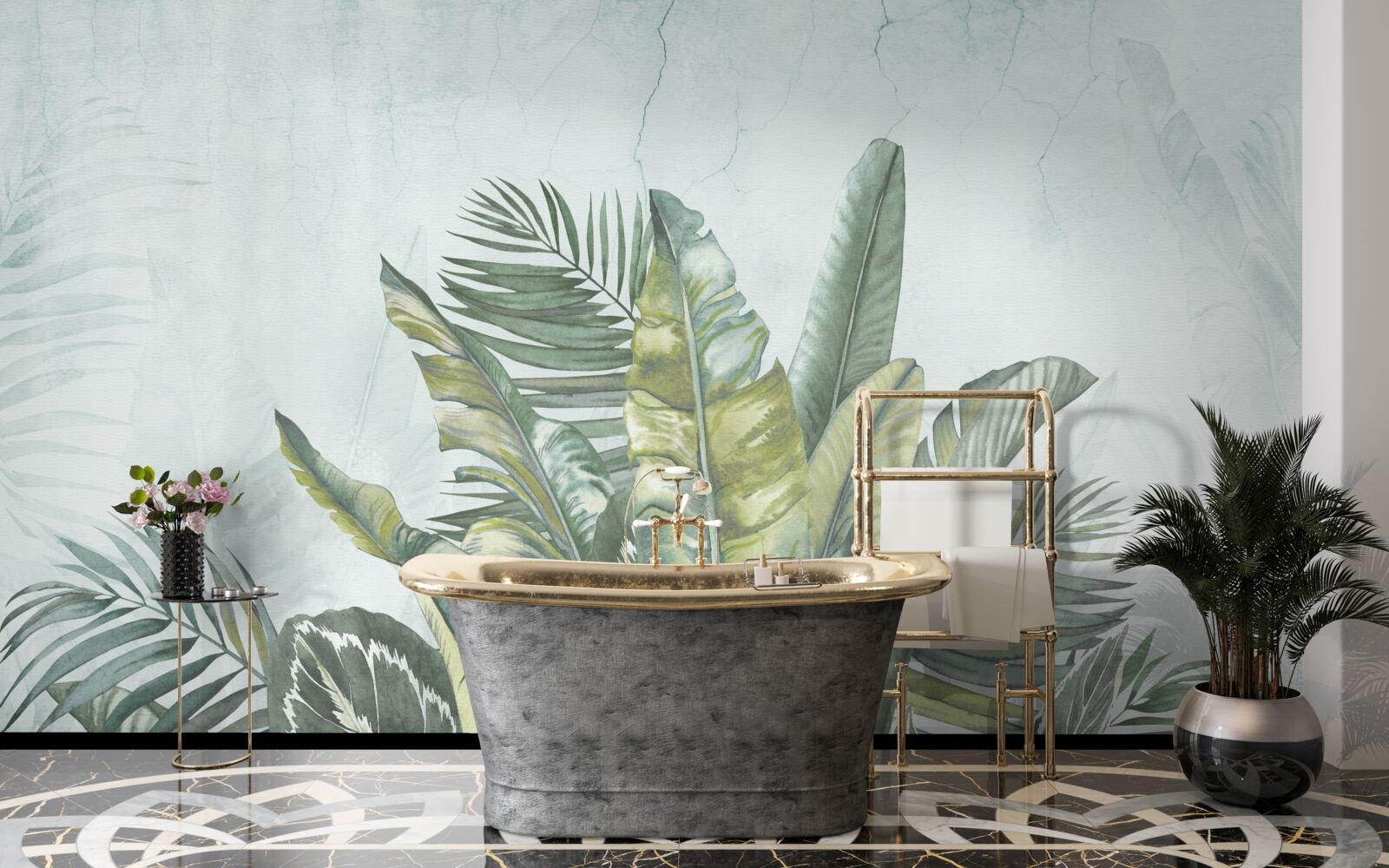 Papier peint bosquet vert de végétation tropicale