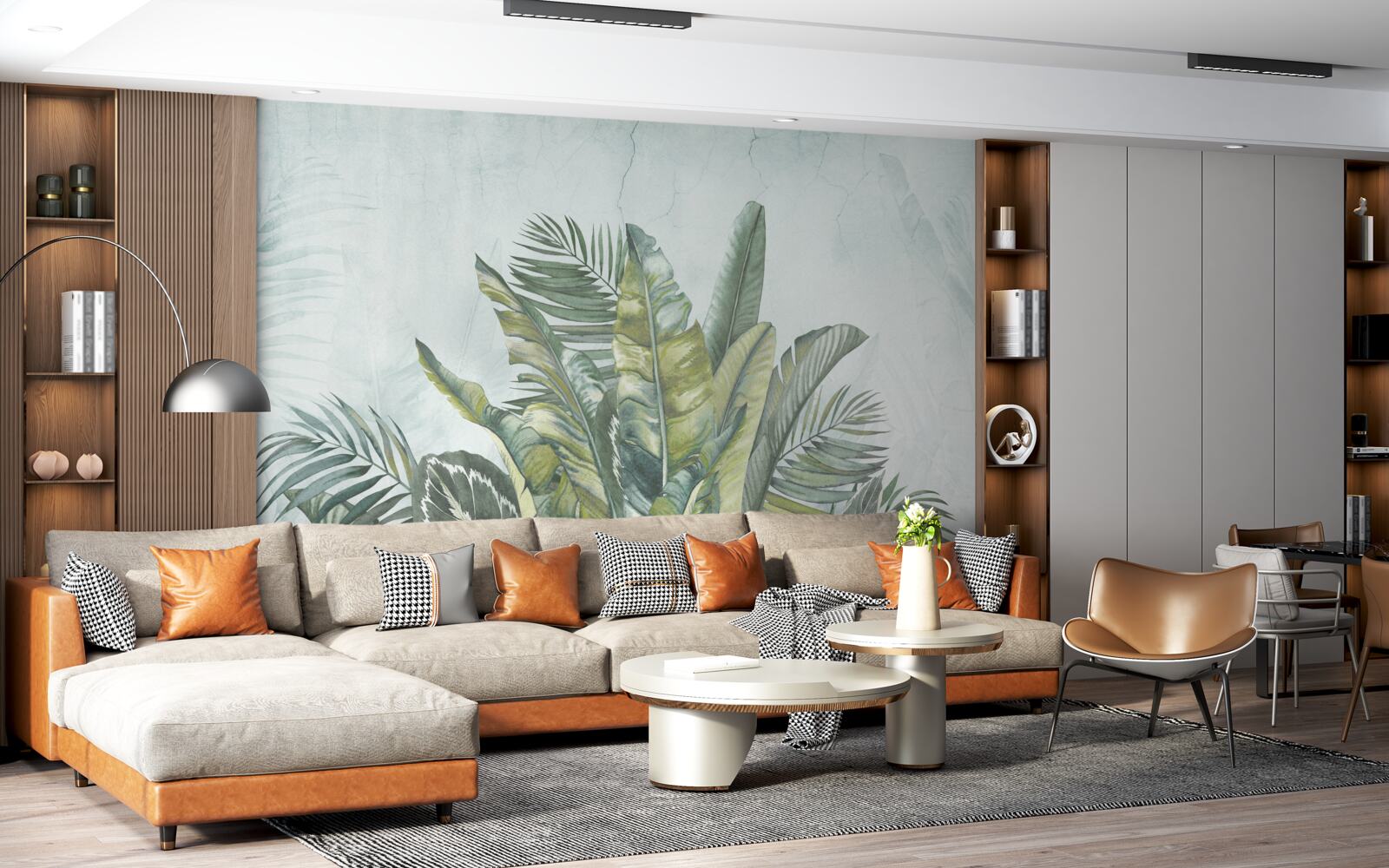 Papier peint bosquet vert de végétation tropicale