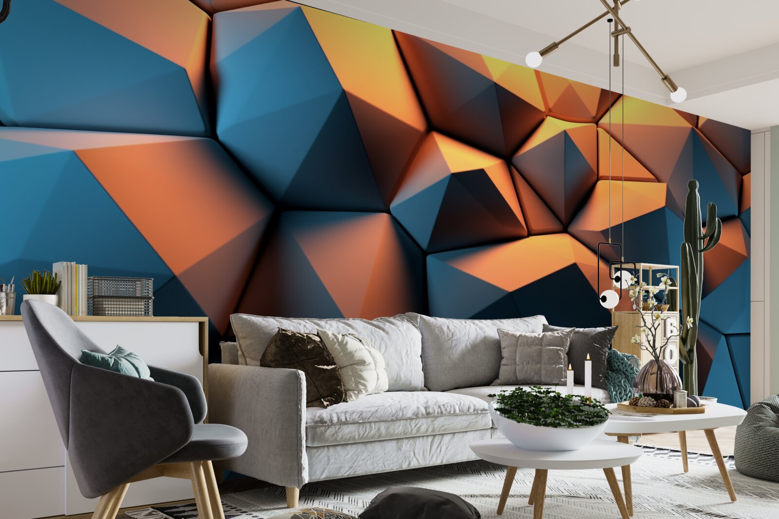 Papier peint Formes géométriques en 3D