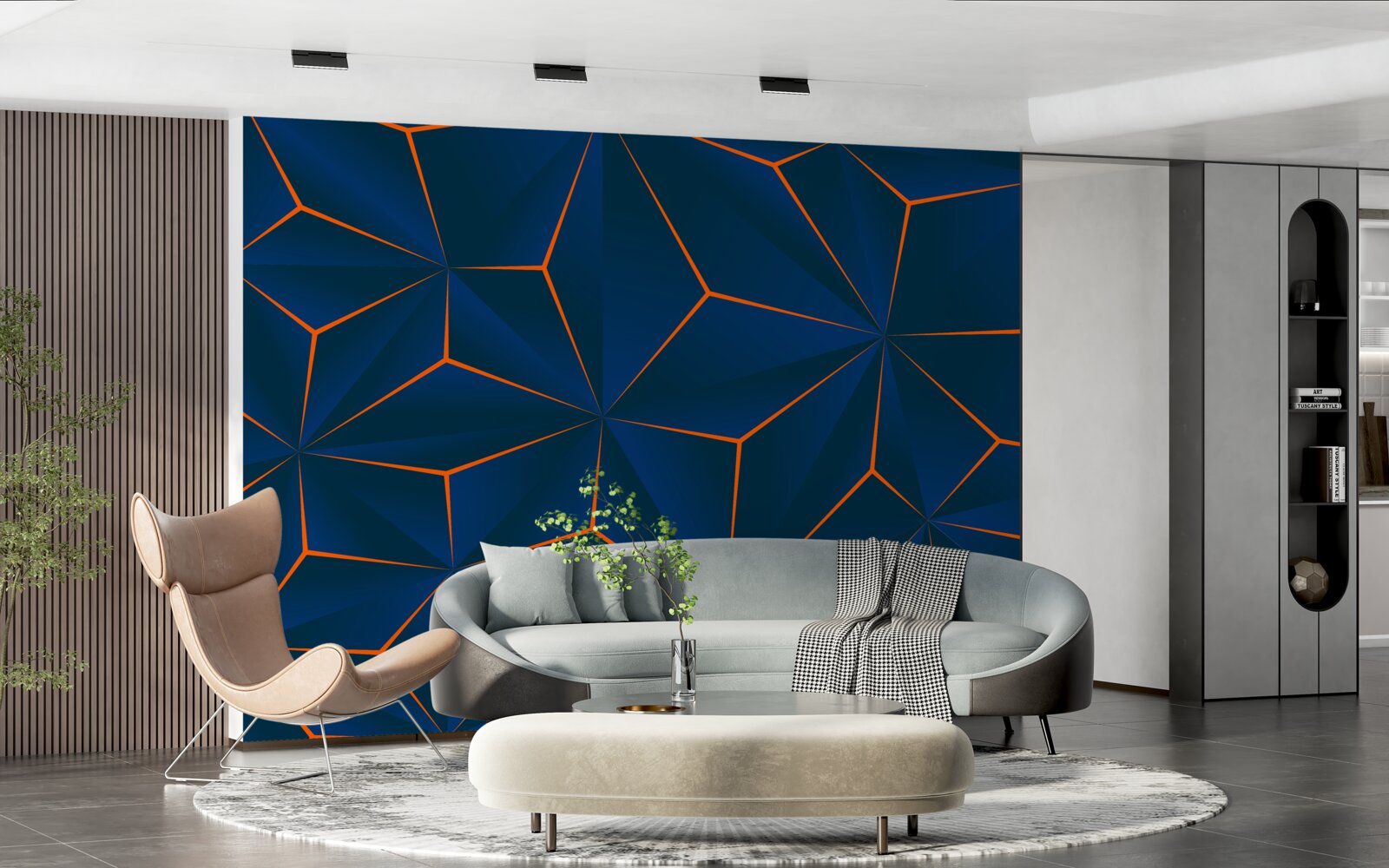 Papier peint triangles de velours aux formes généreuses