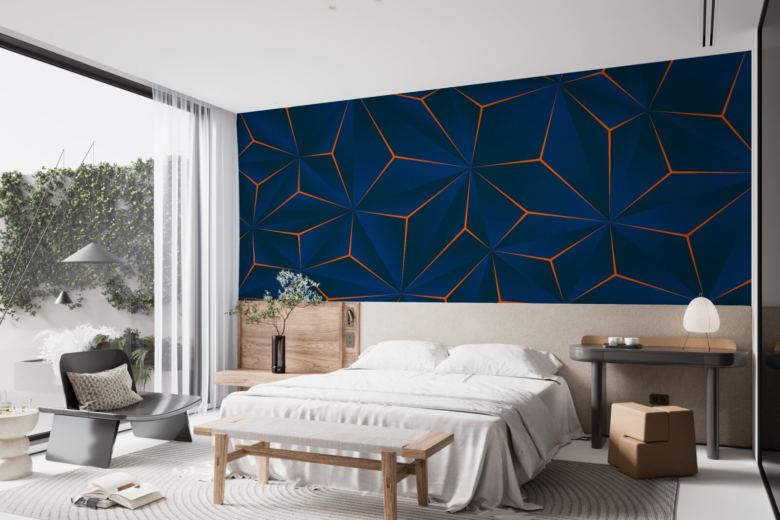 Papier peint triangles de velours aux formes généreuses