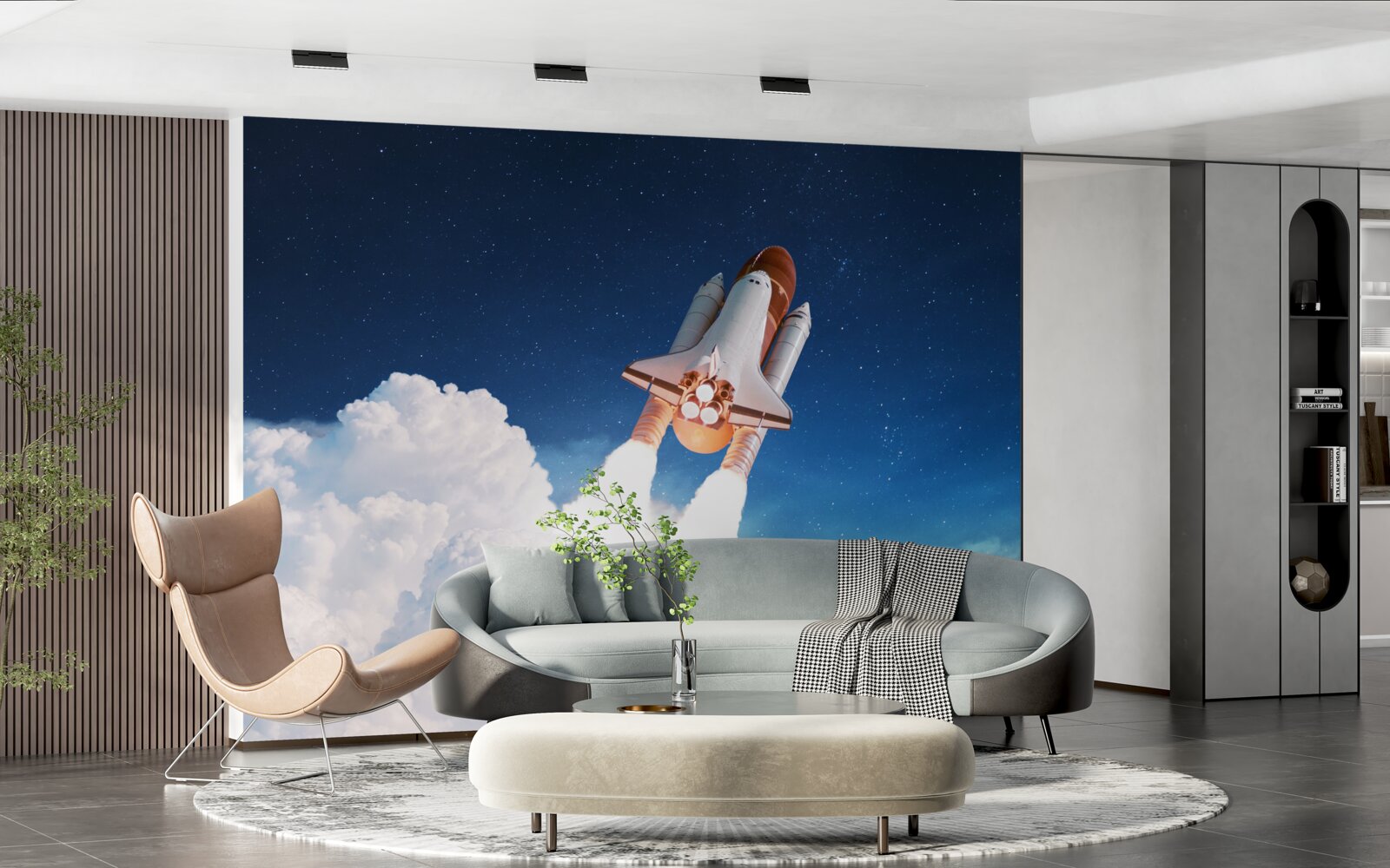 Papier peint Le vaisseau se prépare à voler dans l'espace