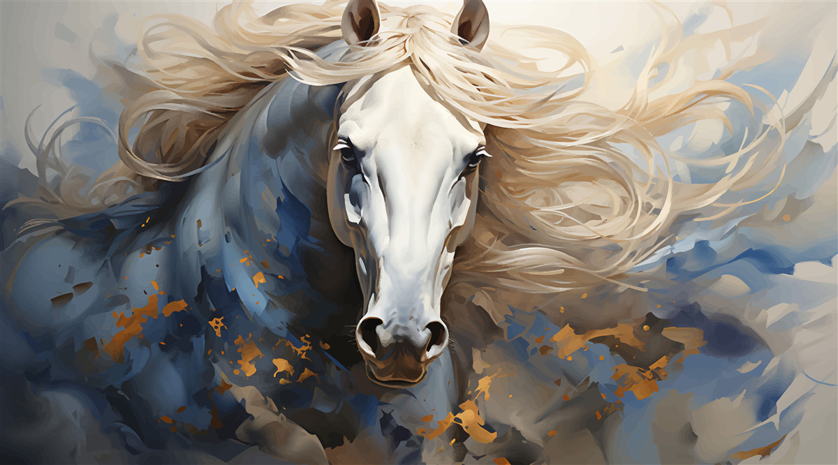 Papier peint image abstraite d'un cheval en mouvement