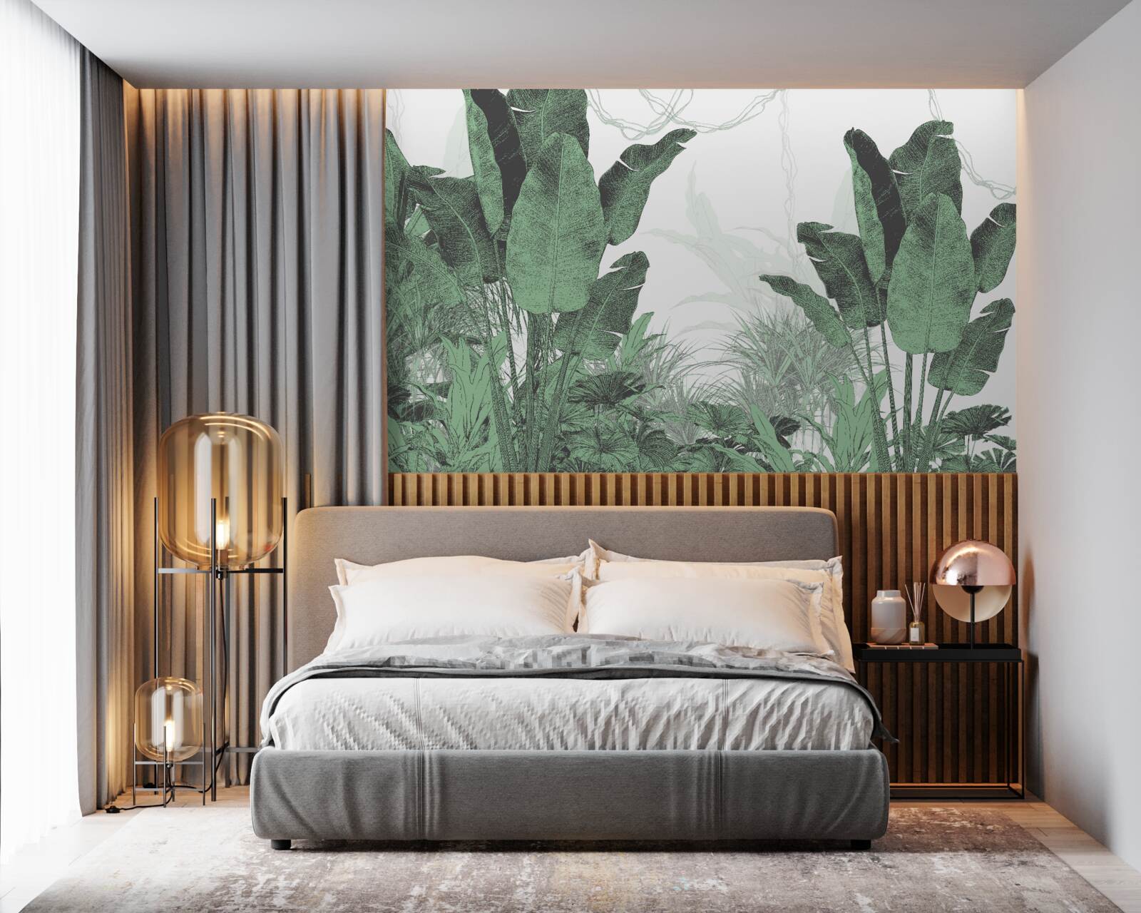 Papier peint grandes feuilles tropicales de taille considérable