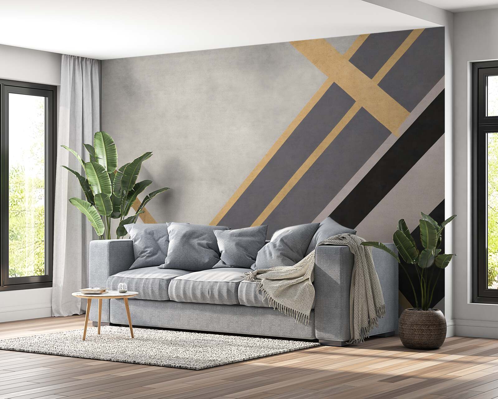 Papier peint les lignes colorées sur les tuiles sont réparties de manière uniforme