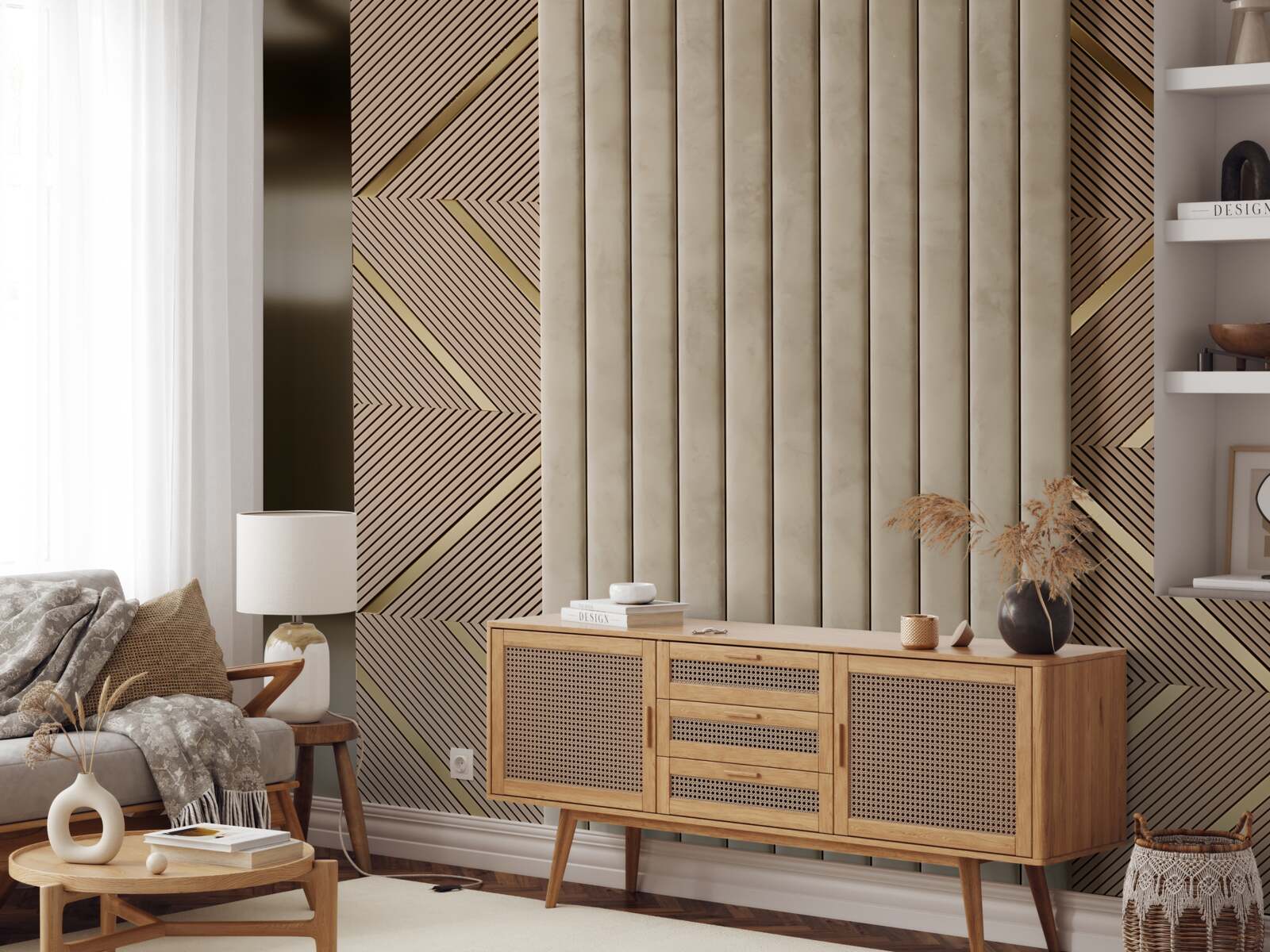 Papier peint motifs géométriques abstraits