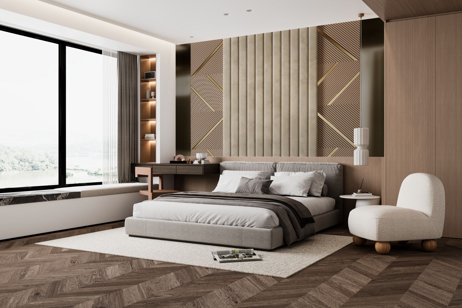 Papier peint motifs géométriques abstraits