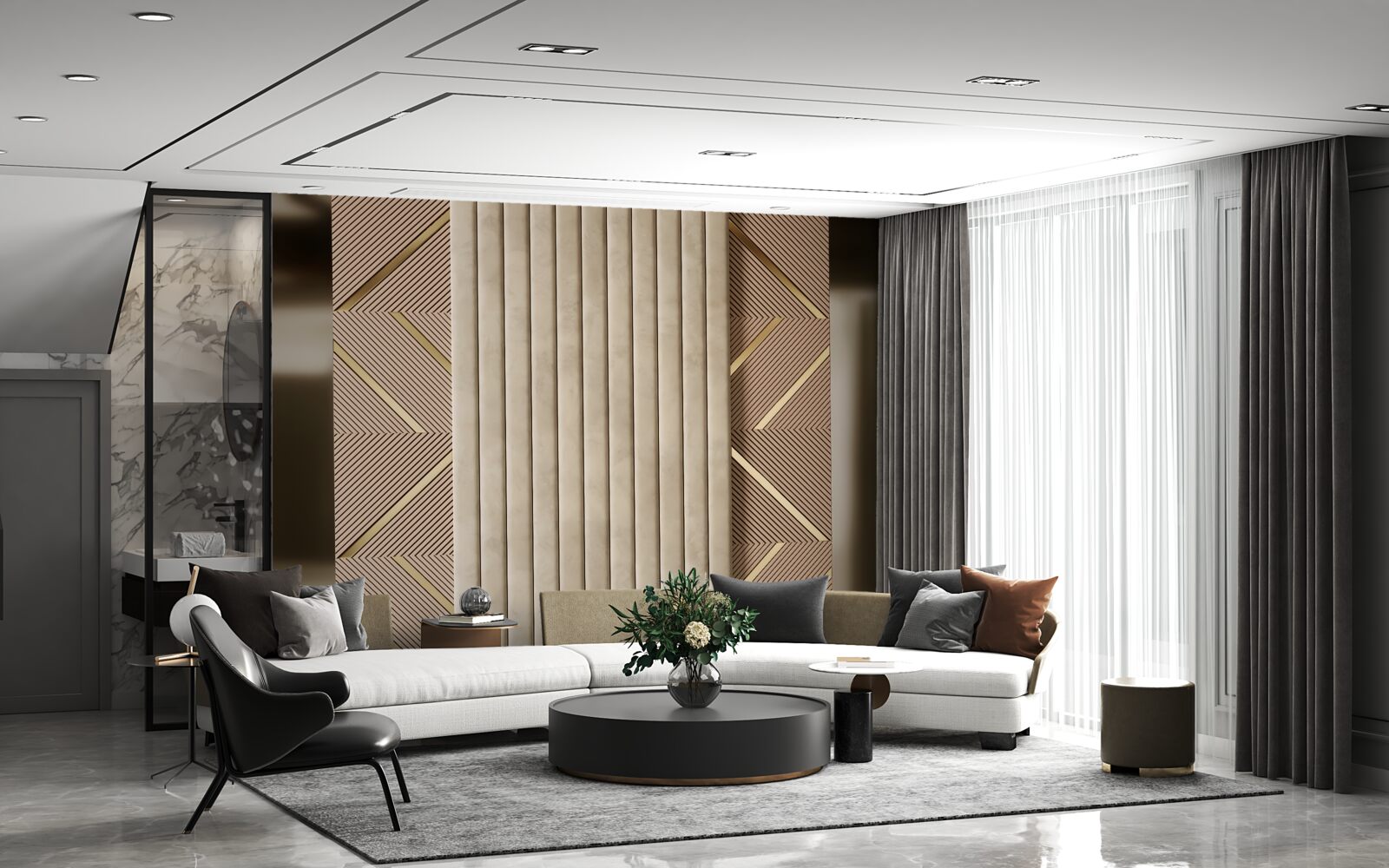 Papier peint motifs géométriques abstraits