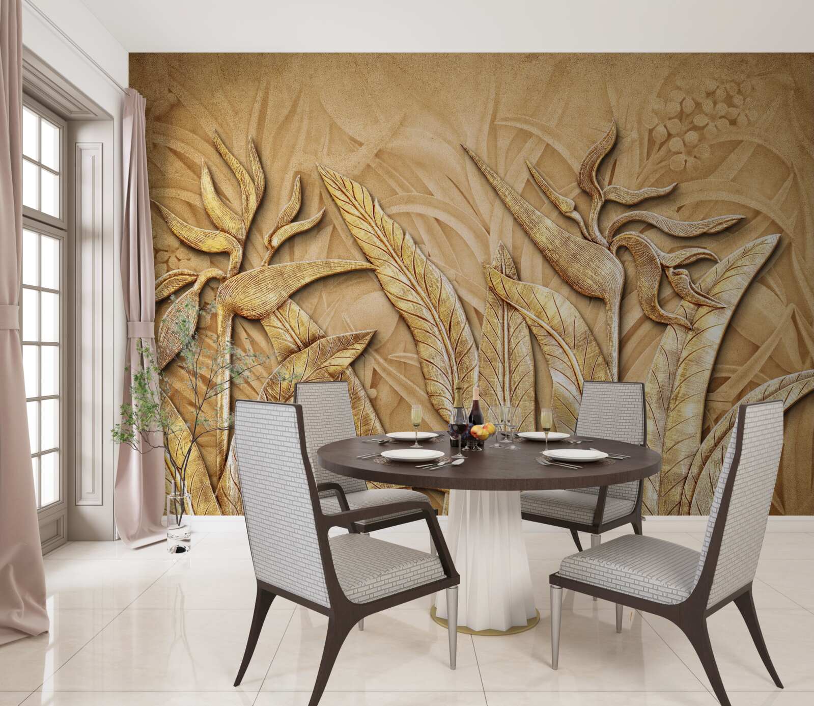 Papier peint motifs de texture sur des feuilles d'arbre