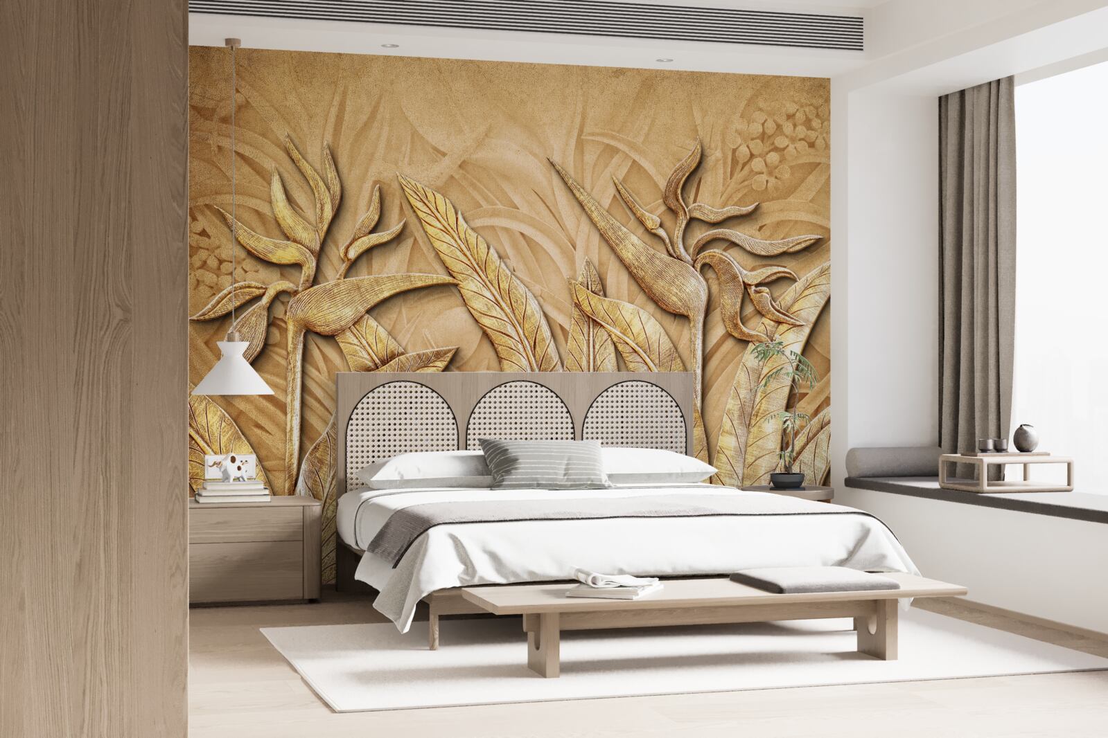 Papier peint motifs de texture sur des feuilles d'arbre