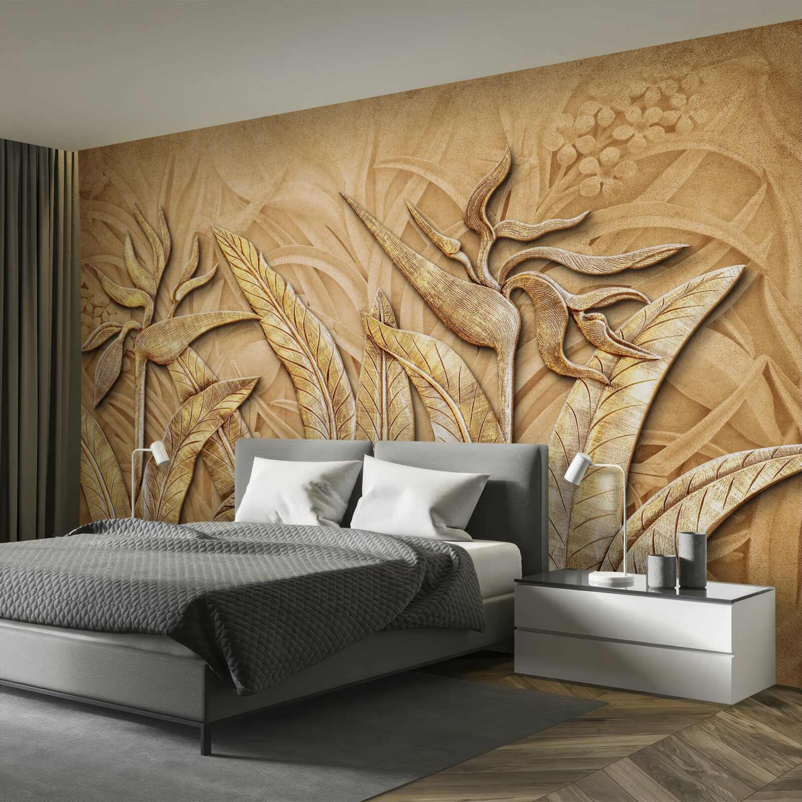 Papier peint motifs de texture sur des feuilles d'arbre