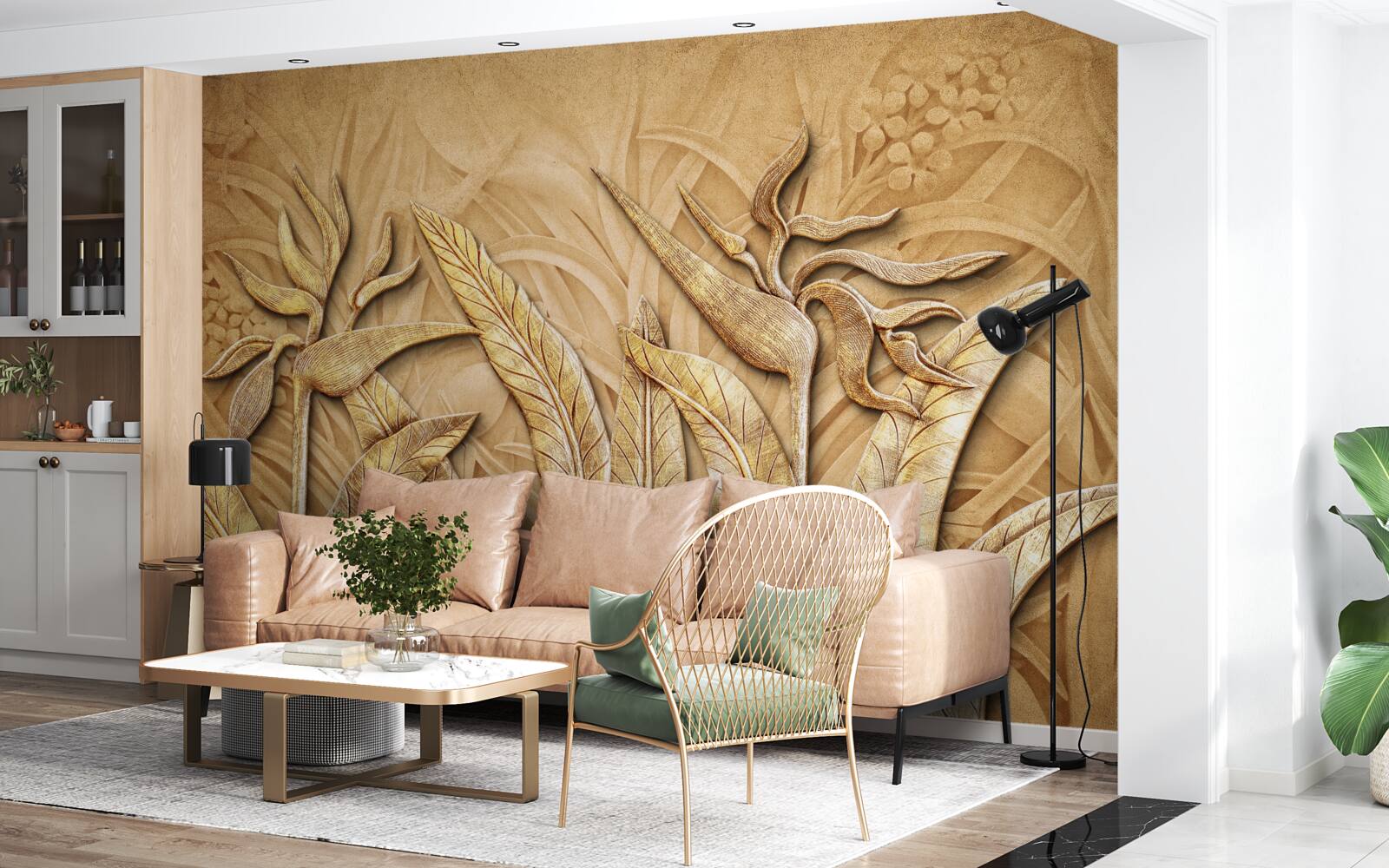 Papier peint motifs de texture sur des feuilles d'arbre