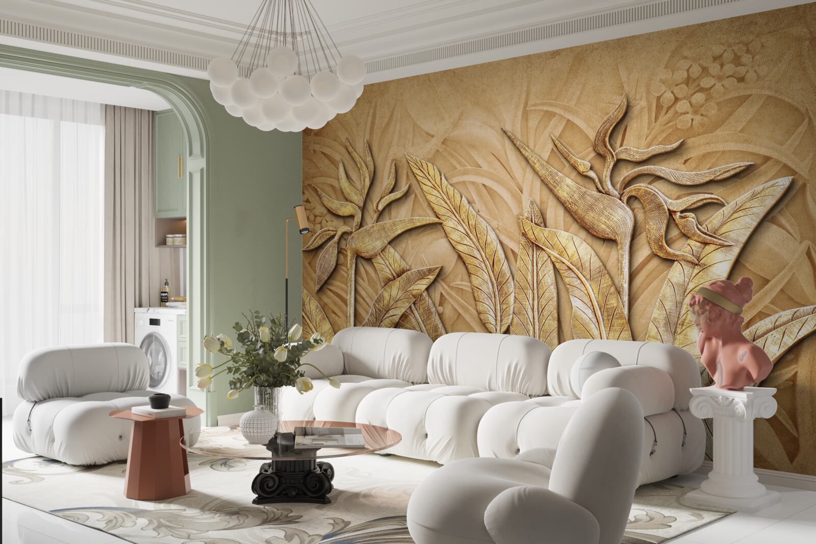 Papier peint motifs de texture sur des feuilles d'arbre