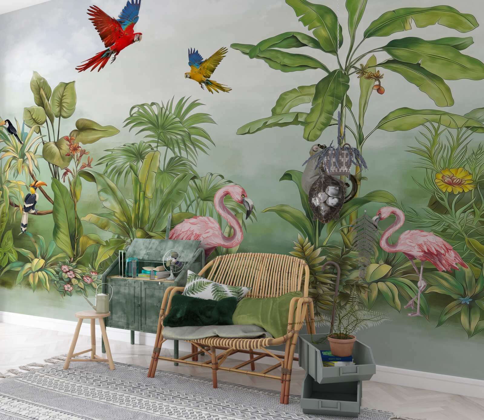 Papier peint animaux dans les forêts enfumées