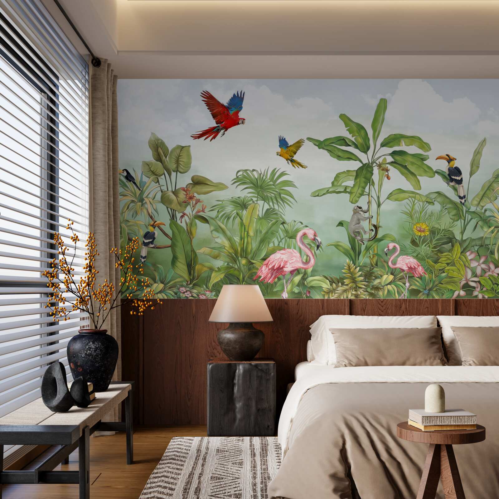 Papier peint animaux dans les forêts enfumées