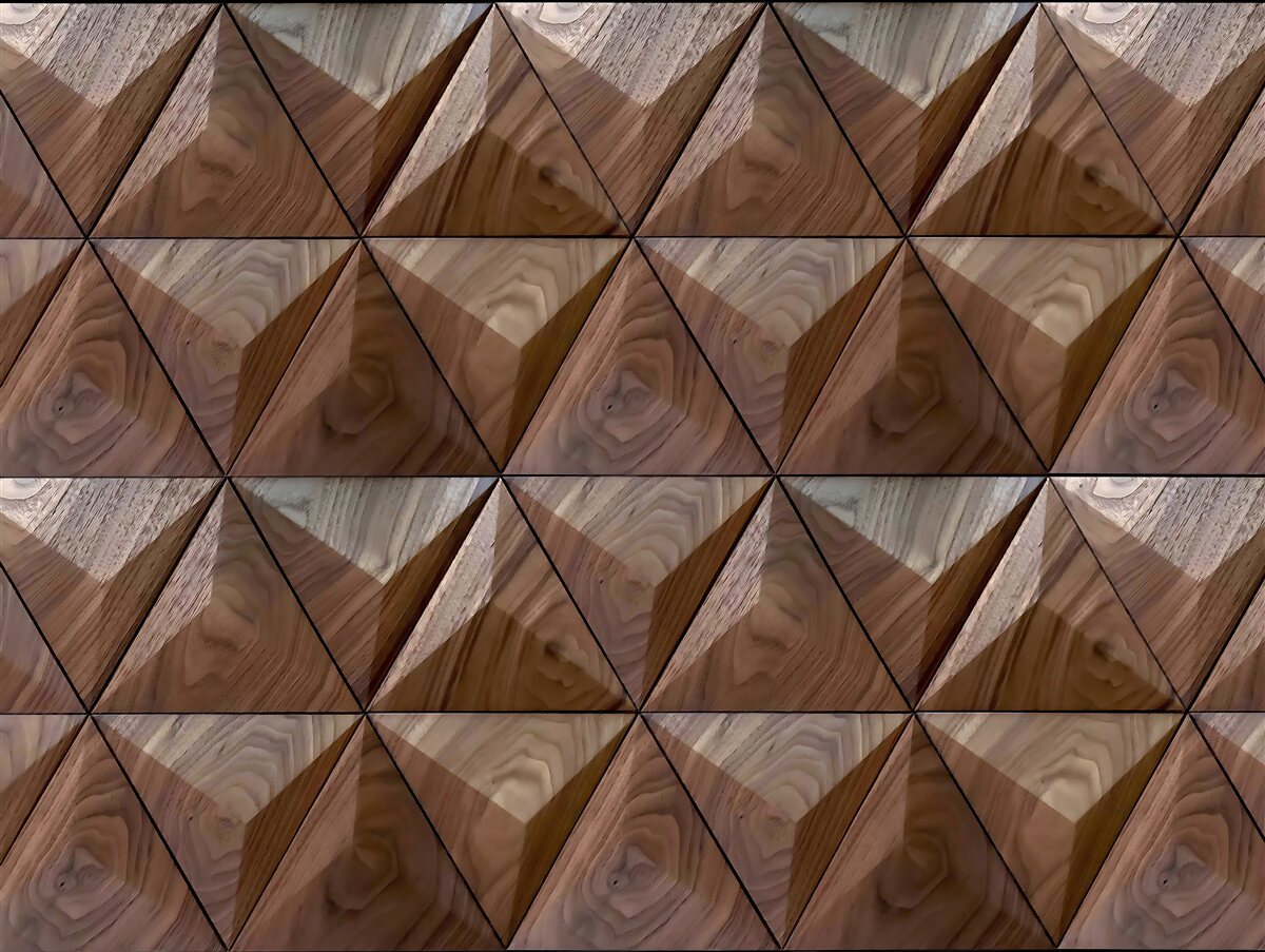 Papier peint formes triangulaires avec texture de bois