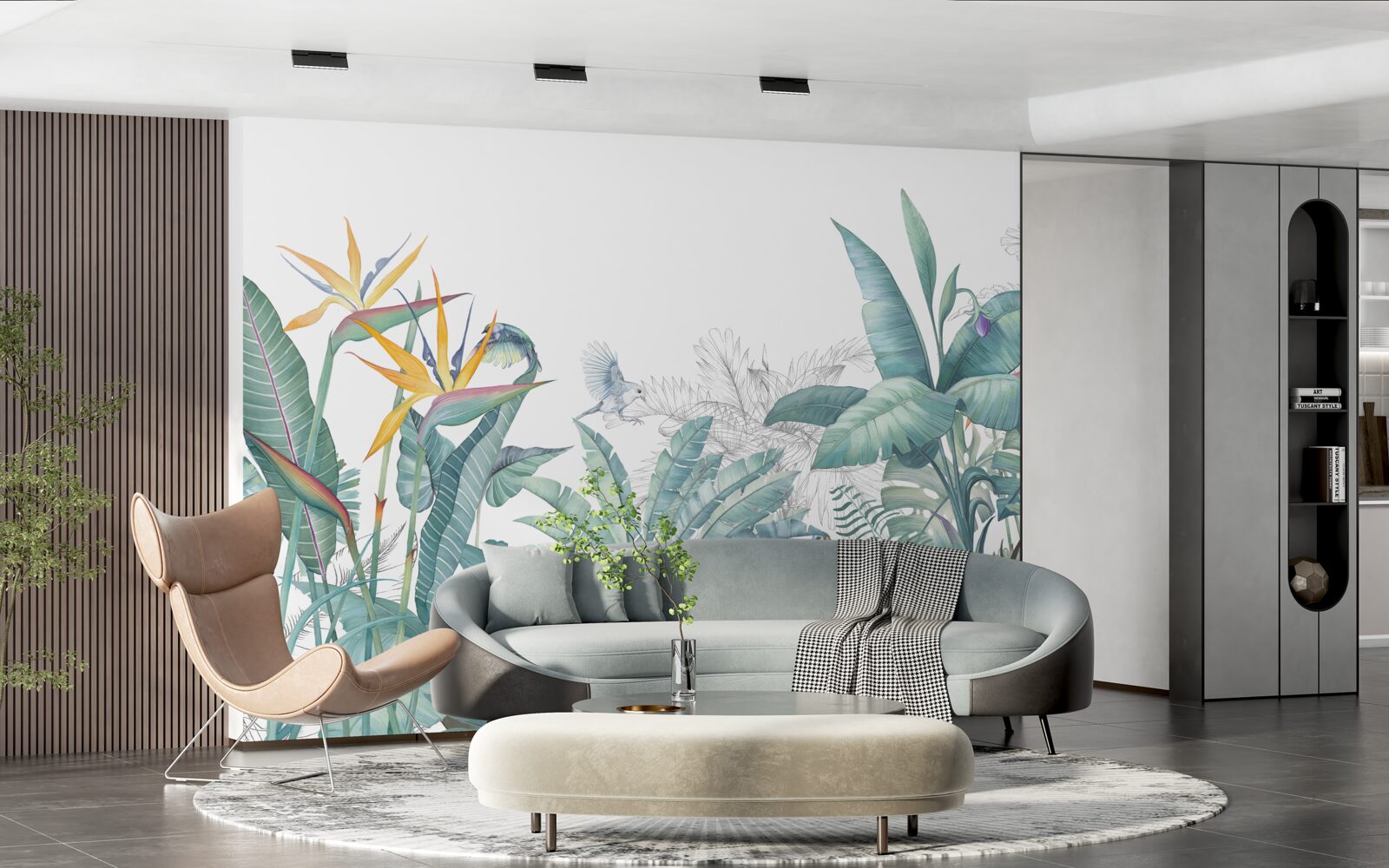 Papier peint plantes vertes tropicales