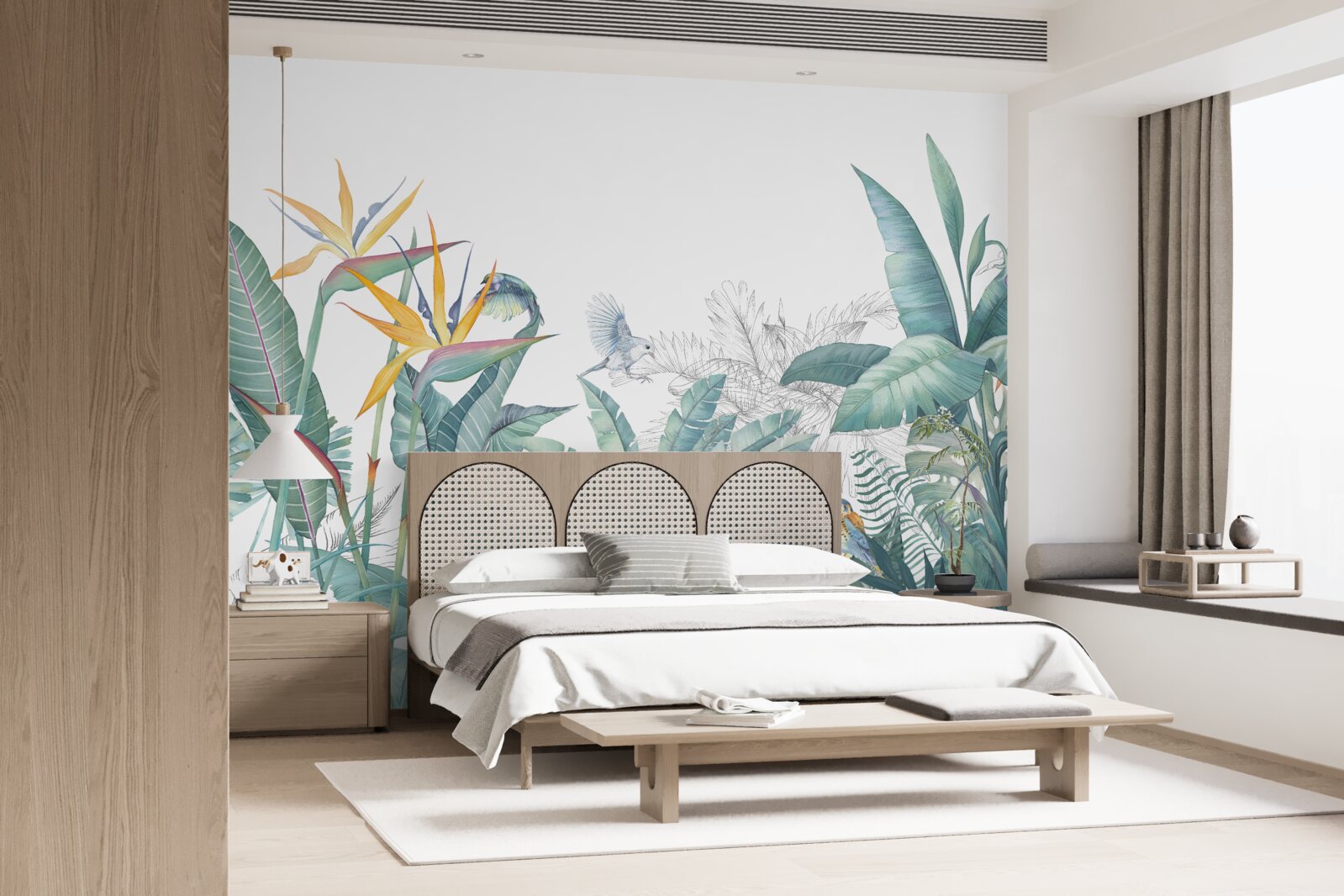 Papier peint plantes vertes tropicales