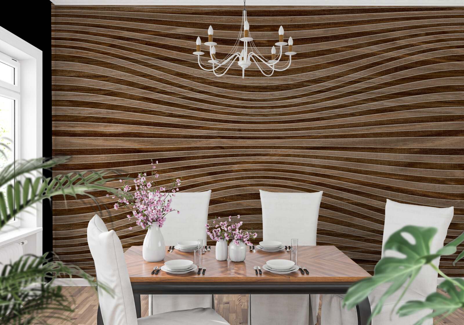 Papier peint la surface du bois est lisse