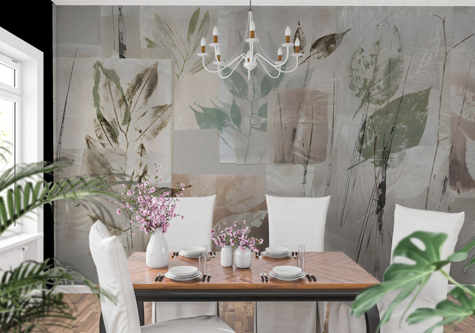 Papier peint les contours de la flore exotique