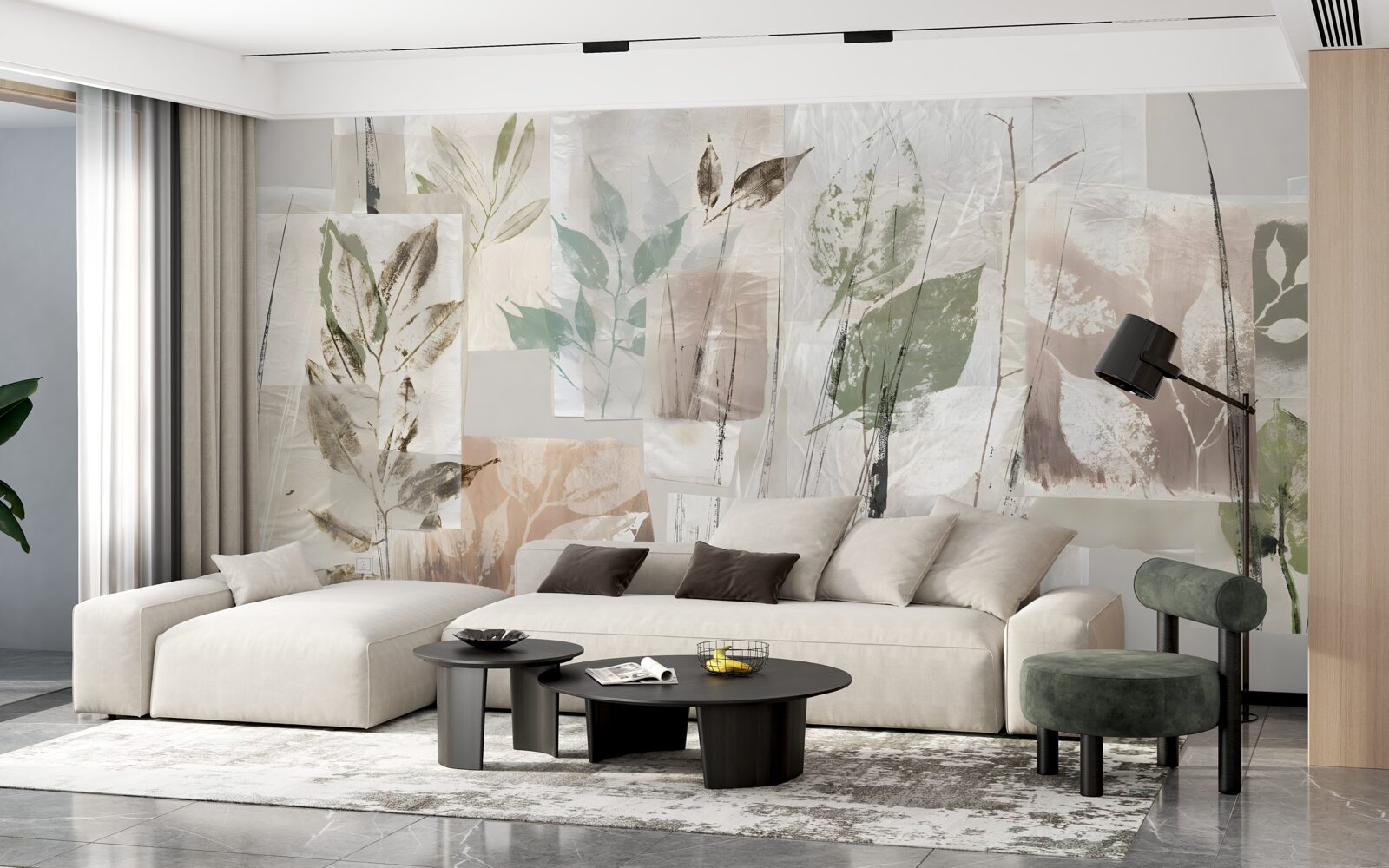 Papier peint les contours de la flore exotique