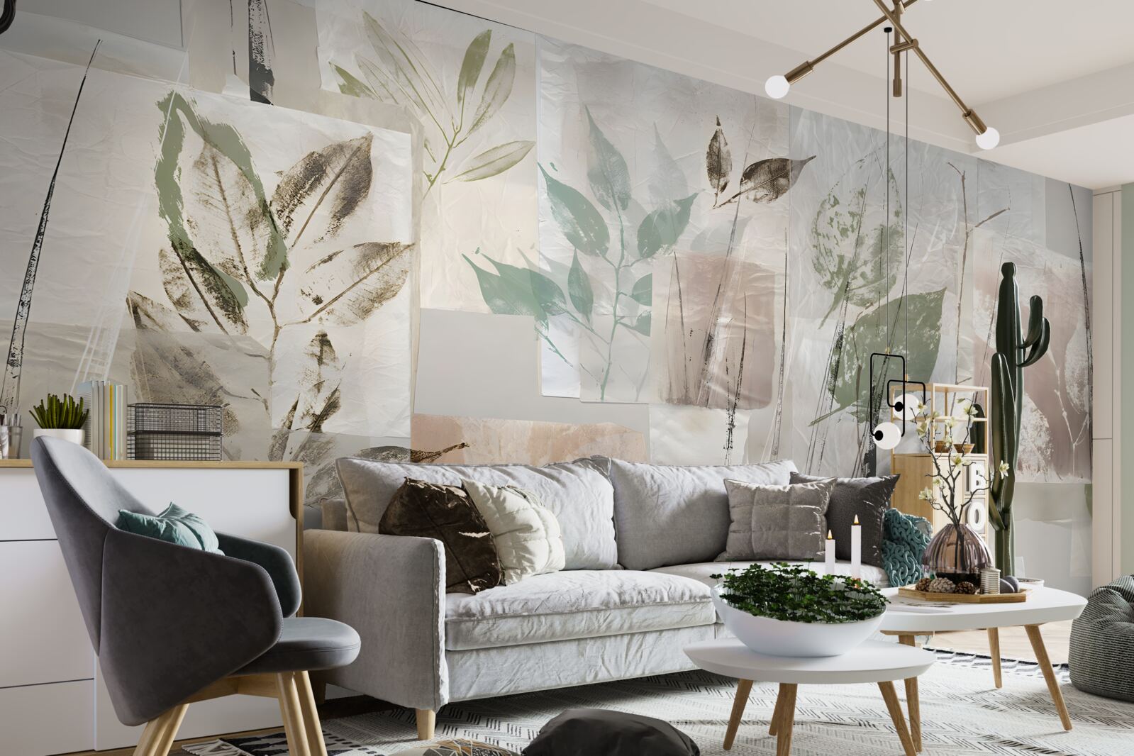 Papier peint les contours de la flore exotique