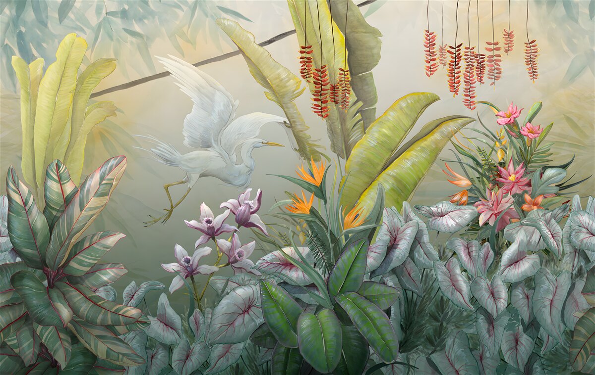 Papier peint une riche végétation tropicale