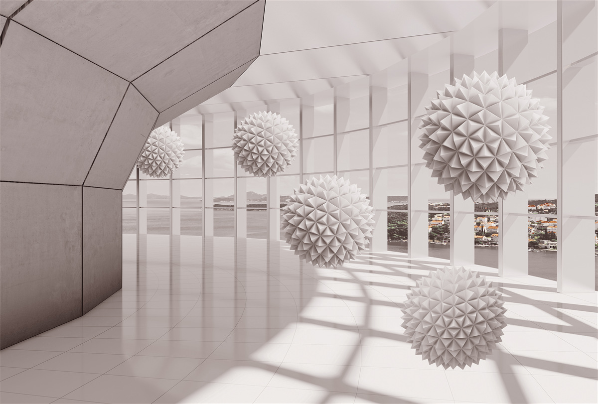 Papier peint boules pointues dans le tunnel