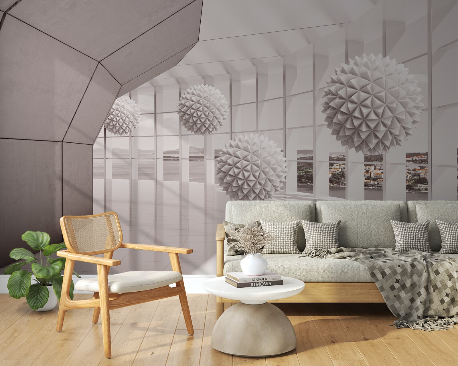 Papier peint boules pointues dans le tunnel