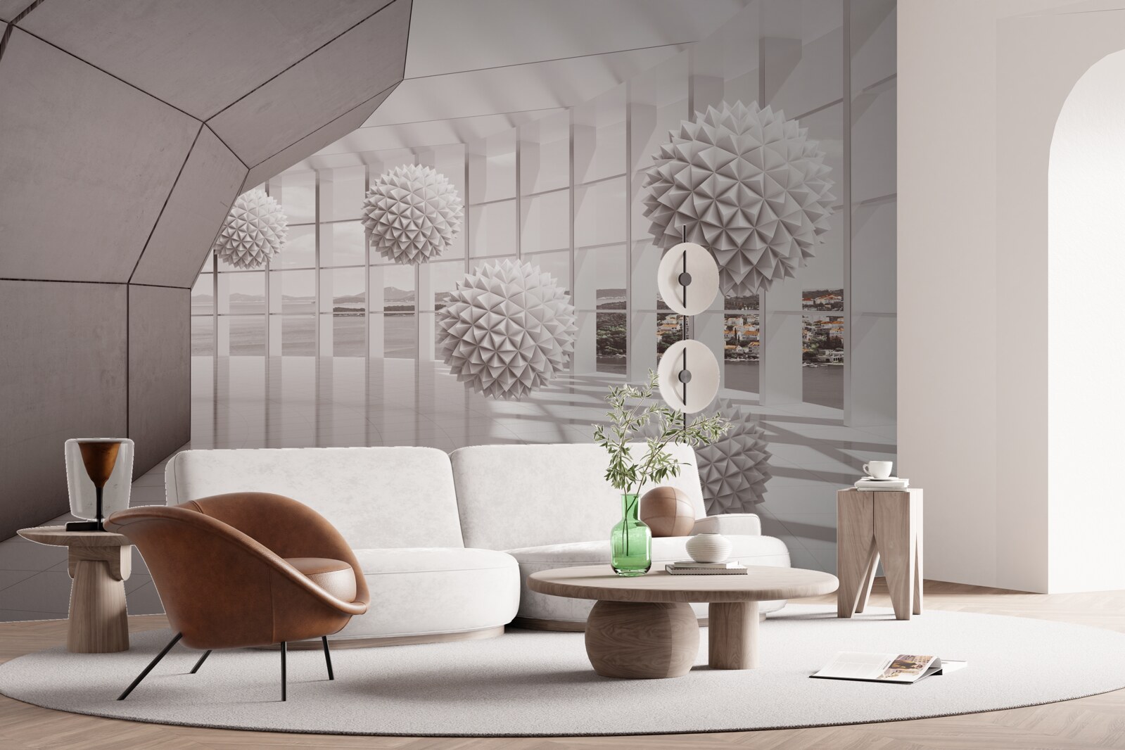 Papier peint boules pointues dans le tunnel