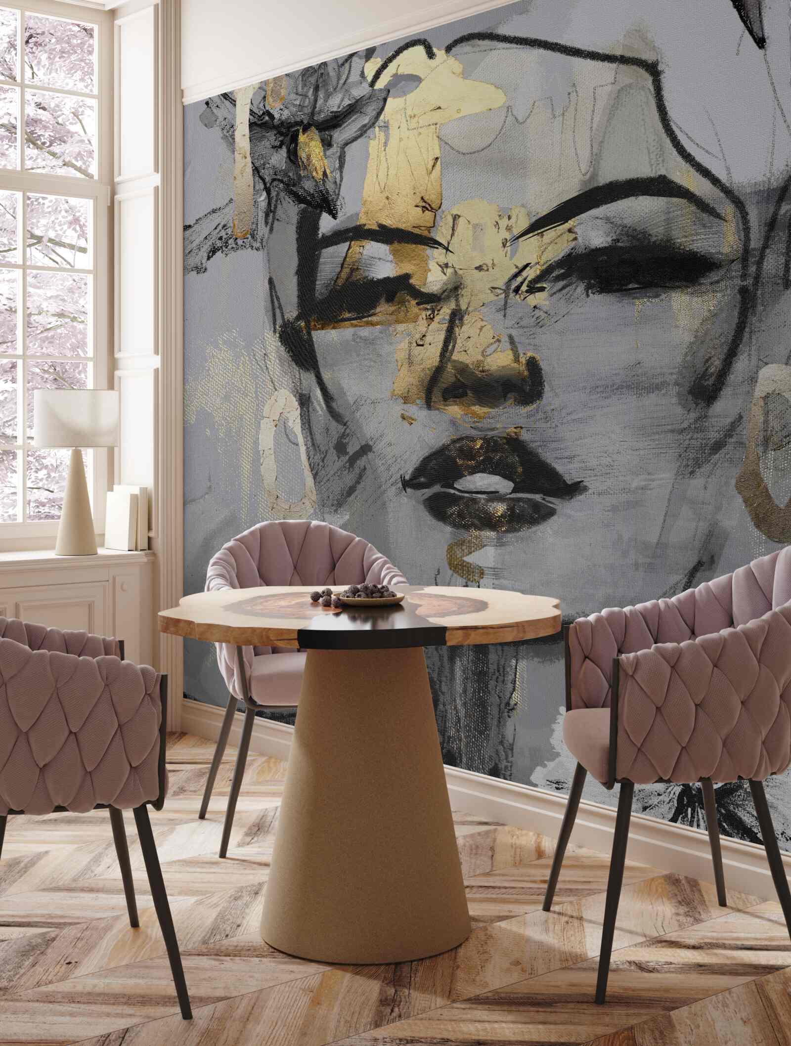 Papier peint la perception de la fille est abstraite