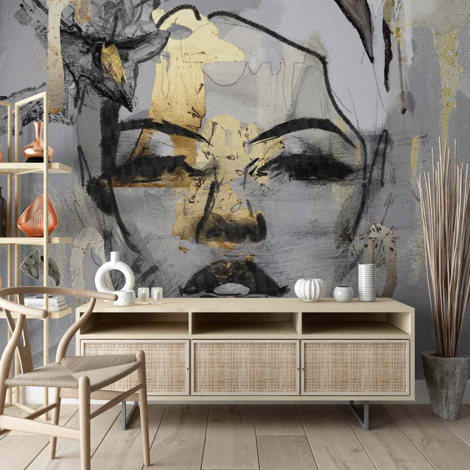 Papier peint la perception de la fille est abstraite