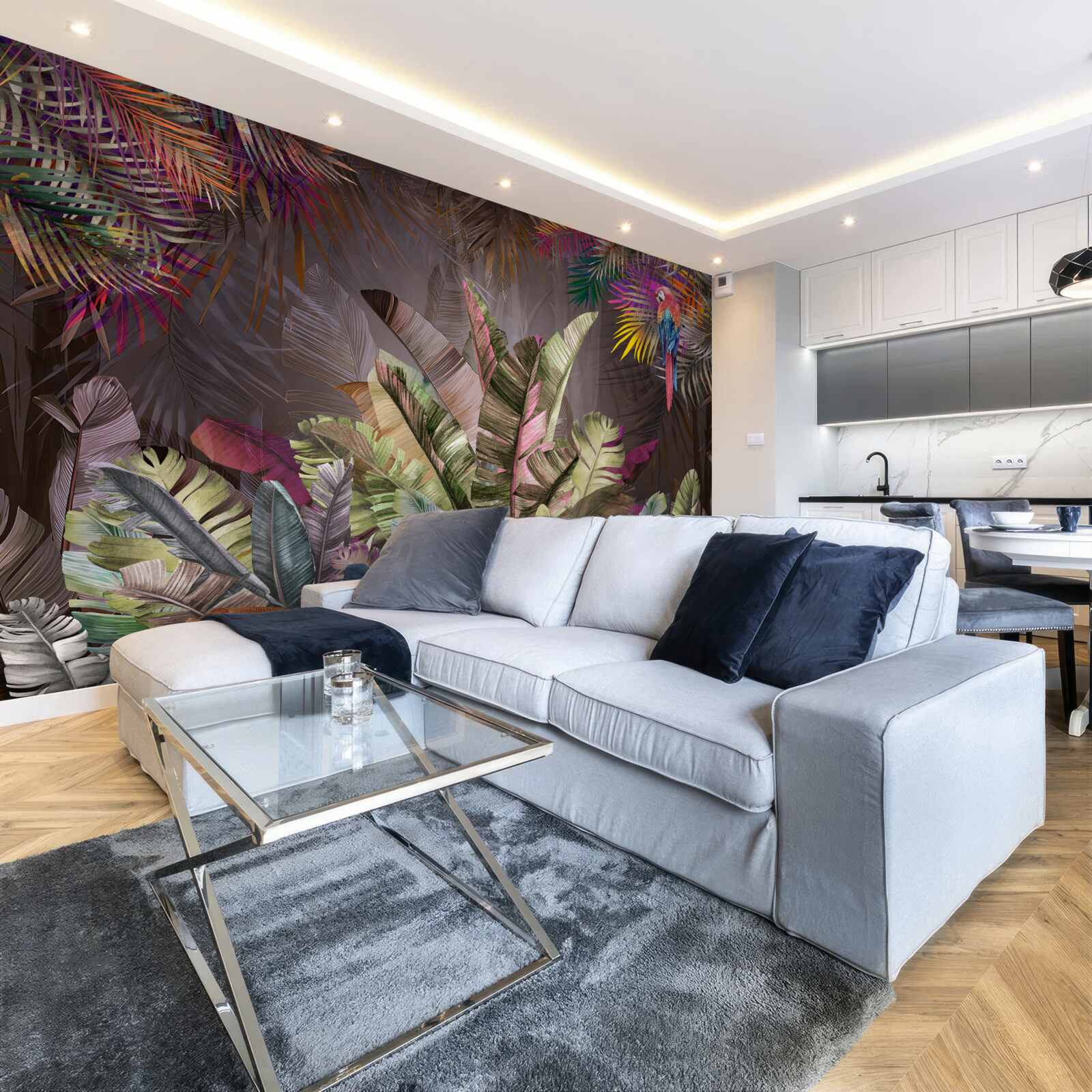 Papier peint les riches feuilles de la jungle la nuit